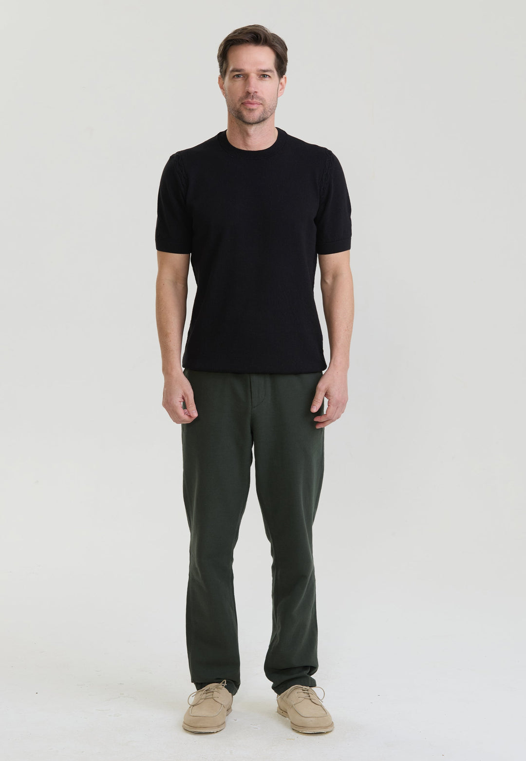Felix Hardy T-shirt en tricot basique pour homme - Noir
