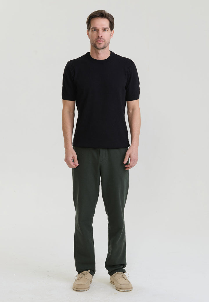 Felix Hardy T-shirt en tricot basique pour homme - Noir