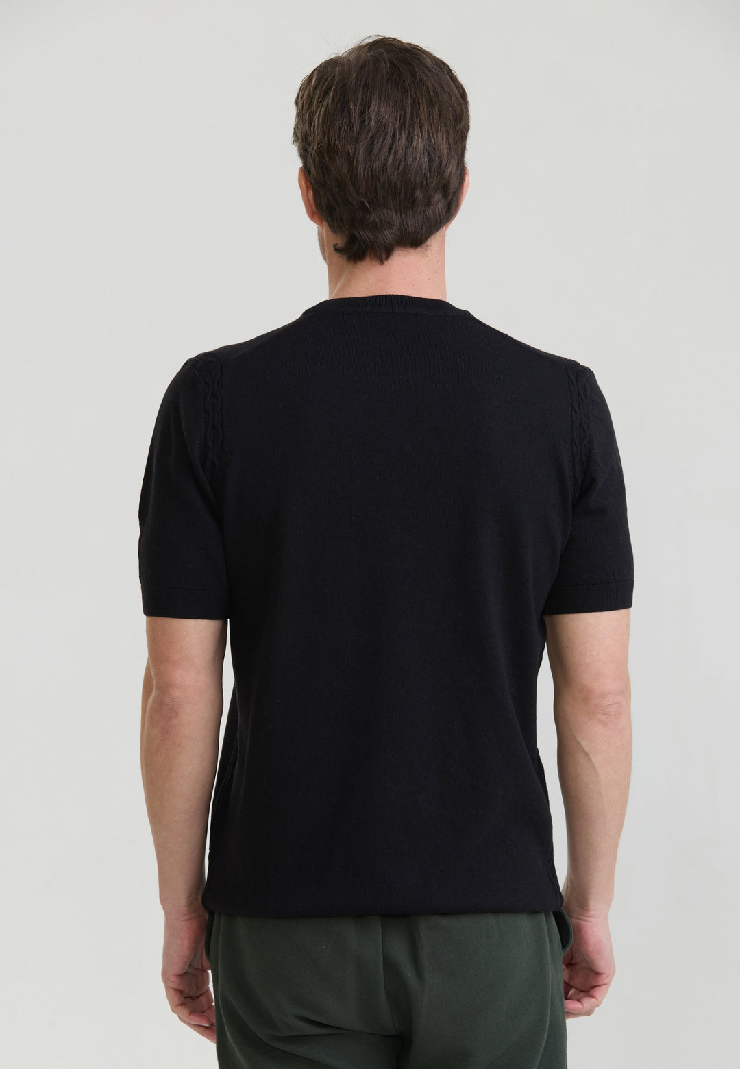 Felix Hardy T-shirt en tricot basique pour homme - Noir