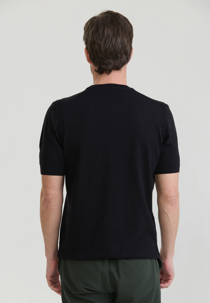 Felix Hardy T-shirt en tricot basique pour homme - Noir