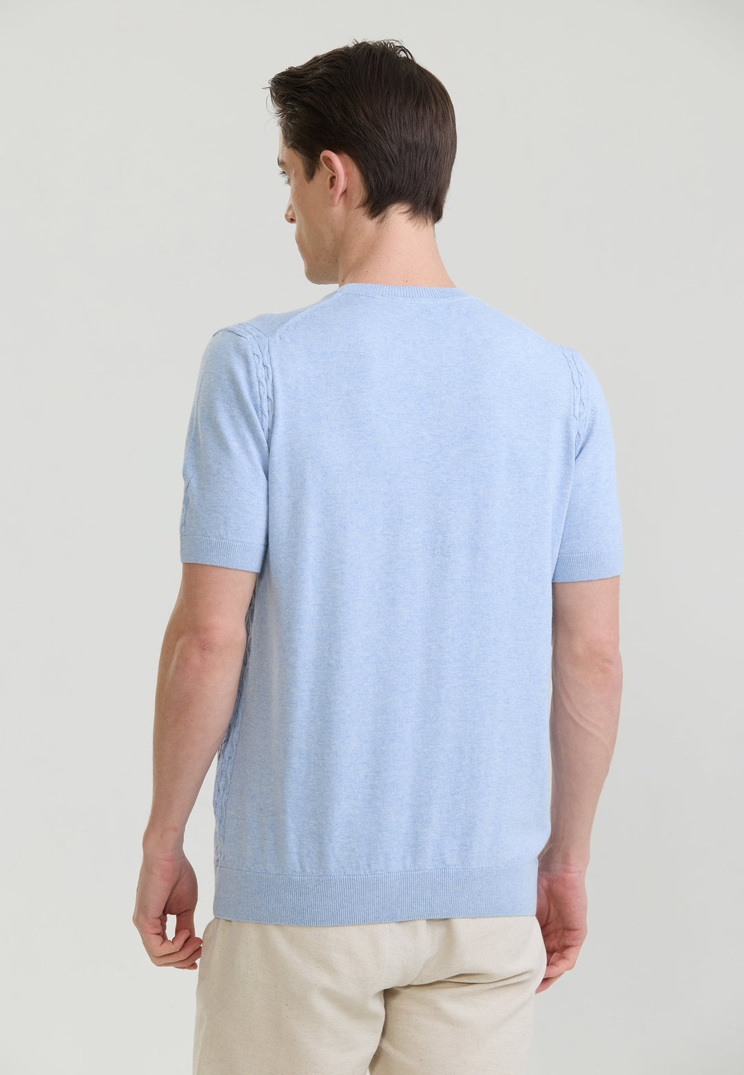 Felix Hardy T-shirt en tricot basique pour homme - Bleu