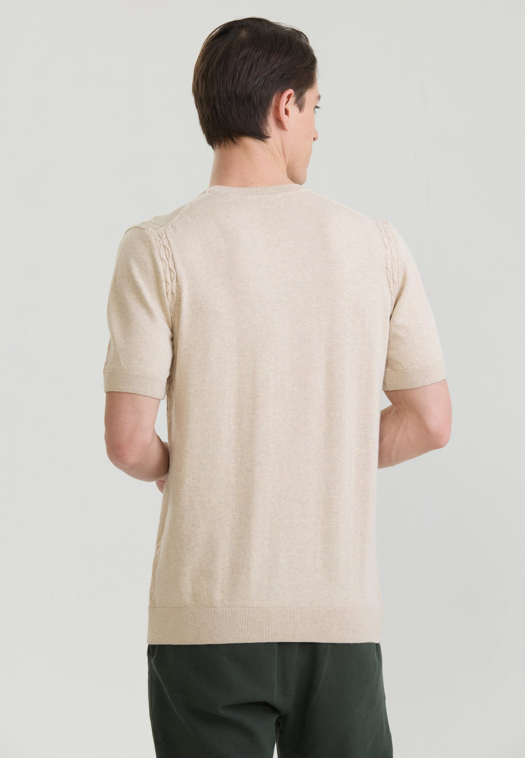 Felix Hardy T-shirt en tricot basique pour homme - Beige