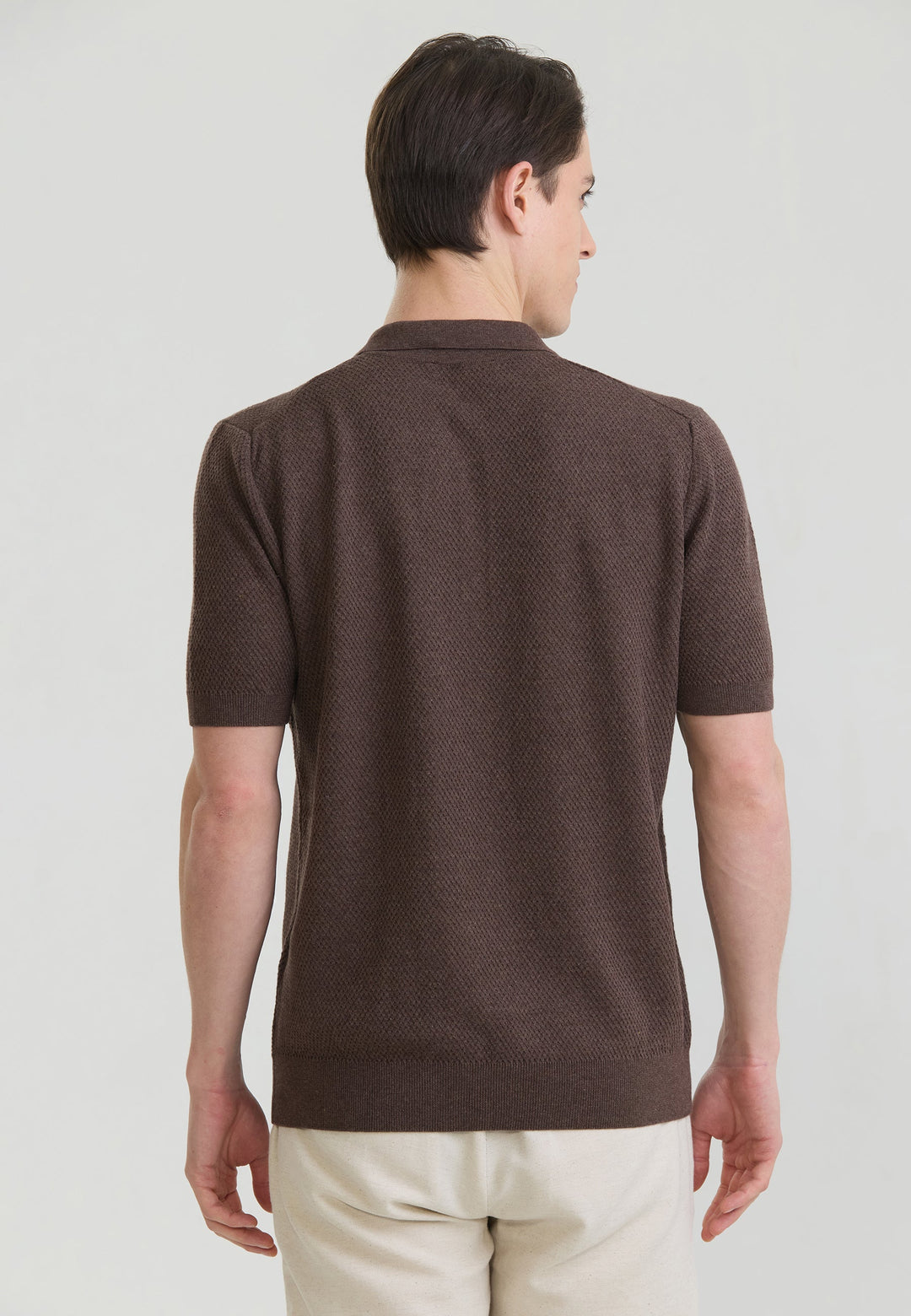 Felix Hardy Homme Basique Polo en Tricot - Marron