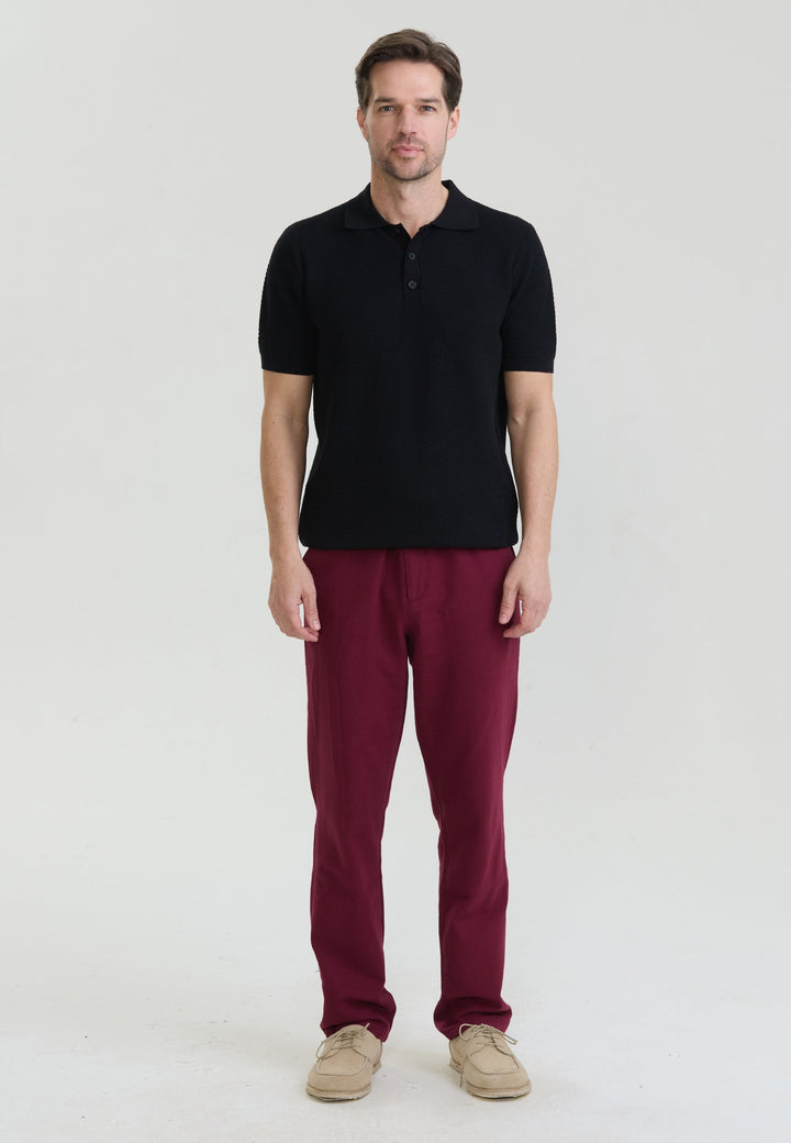 Felix Hardy Homme Basique Polo en Tricot - Noir