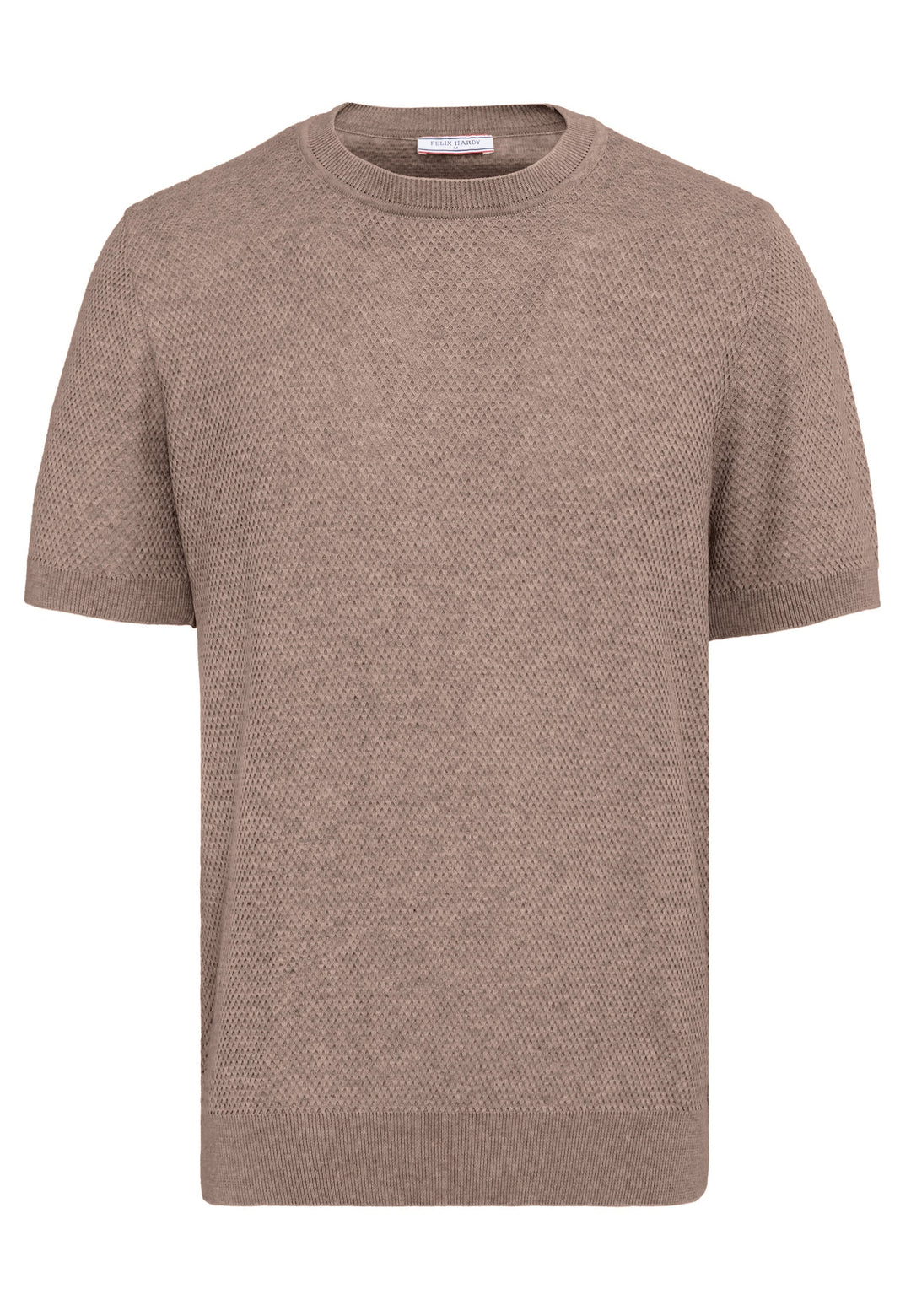 Felix Hardy T-shirt en tricot à col rond pour homme - Marron