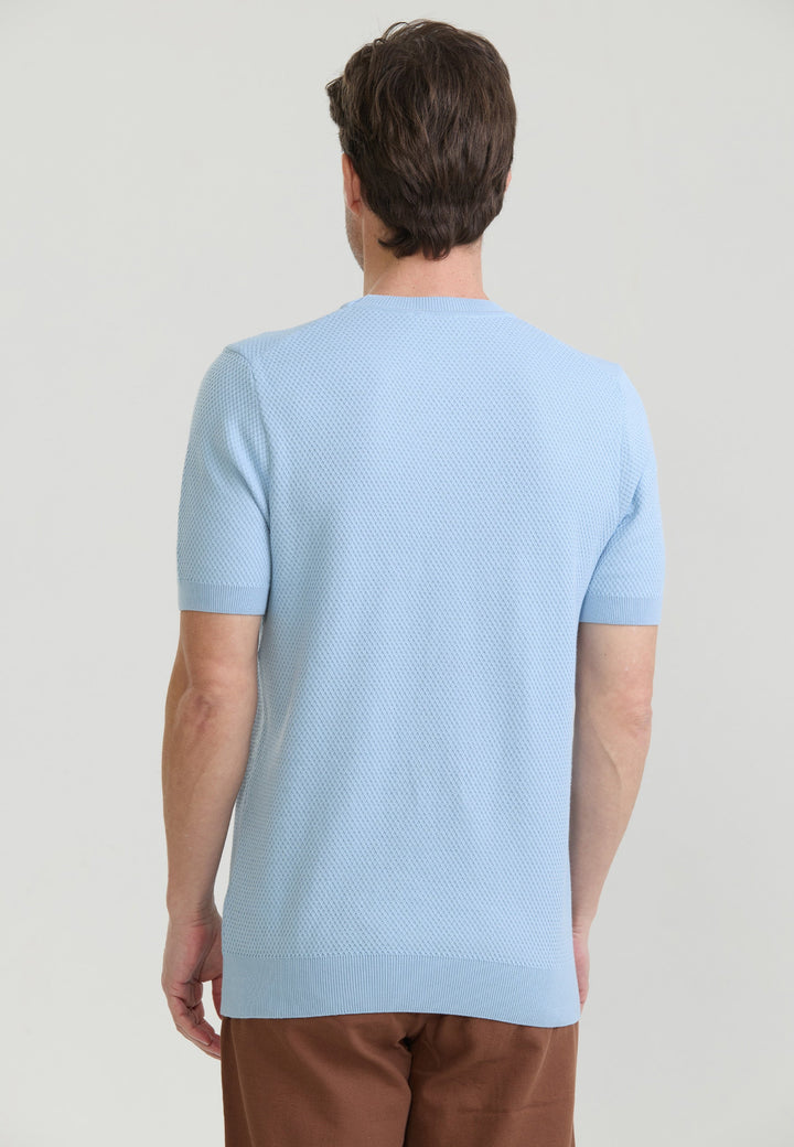 Felix Hardy T-shirt en tricot à col rond pour homme - Bleu
