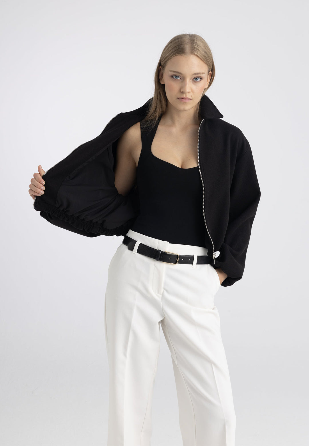 Felix Hardy Veste bomber zippée femme - Noir