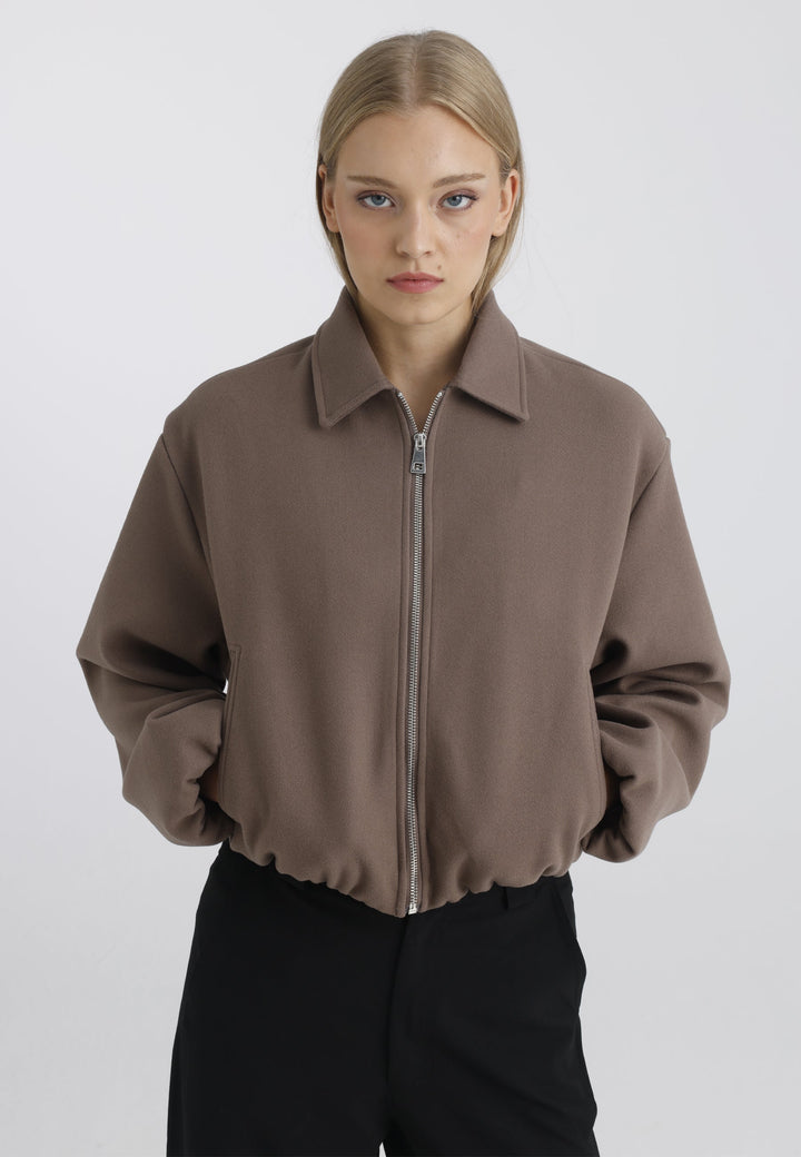 Felix Hardy Veste bomber zippée femme - Vison
