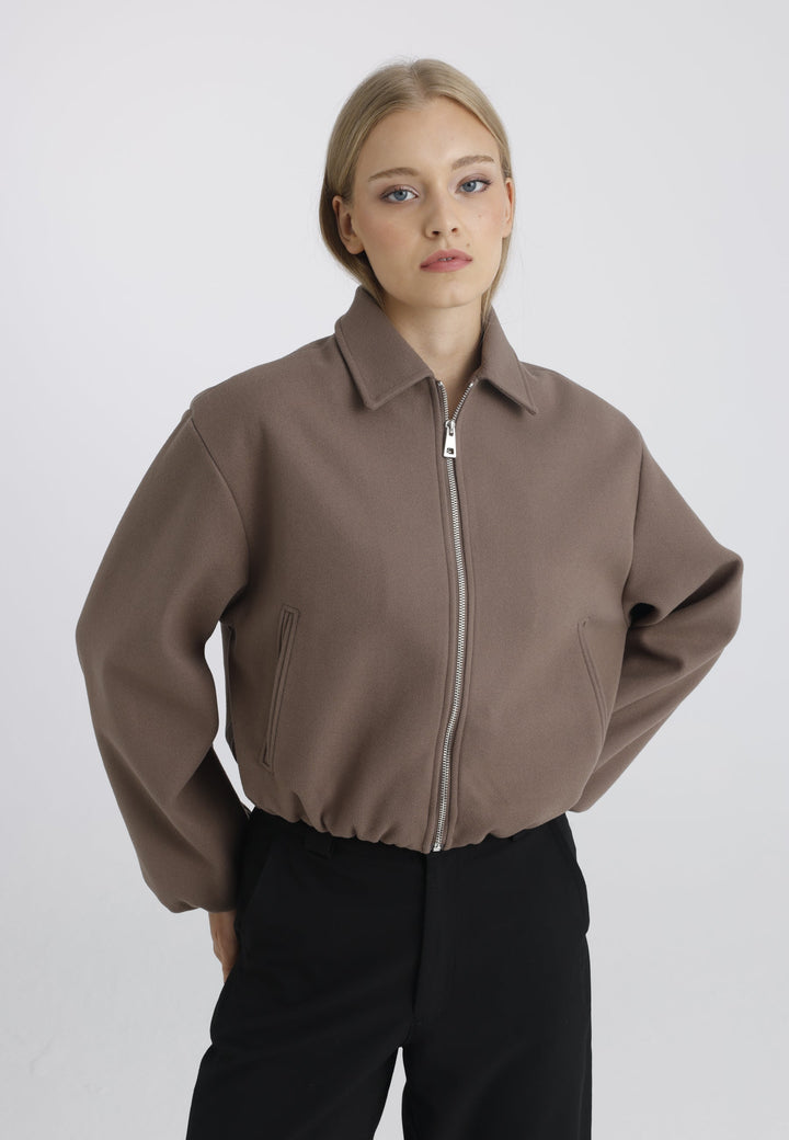 Felix Hardy Veste bomber zippée femme - Vison
