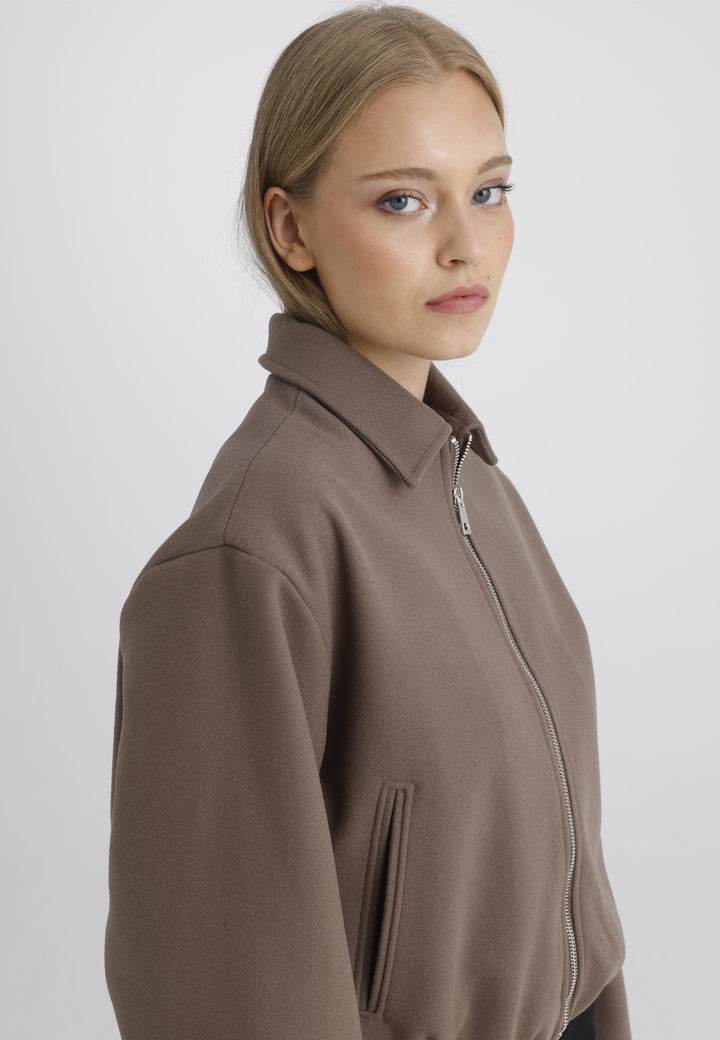 Felix Hardy Veste bomber zippée femme - Vison