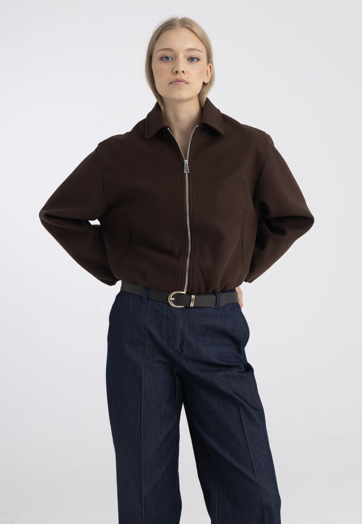 Felix Hardy Veste bomber zippée femme - Marron