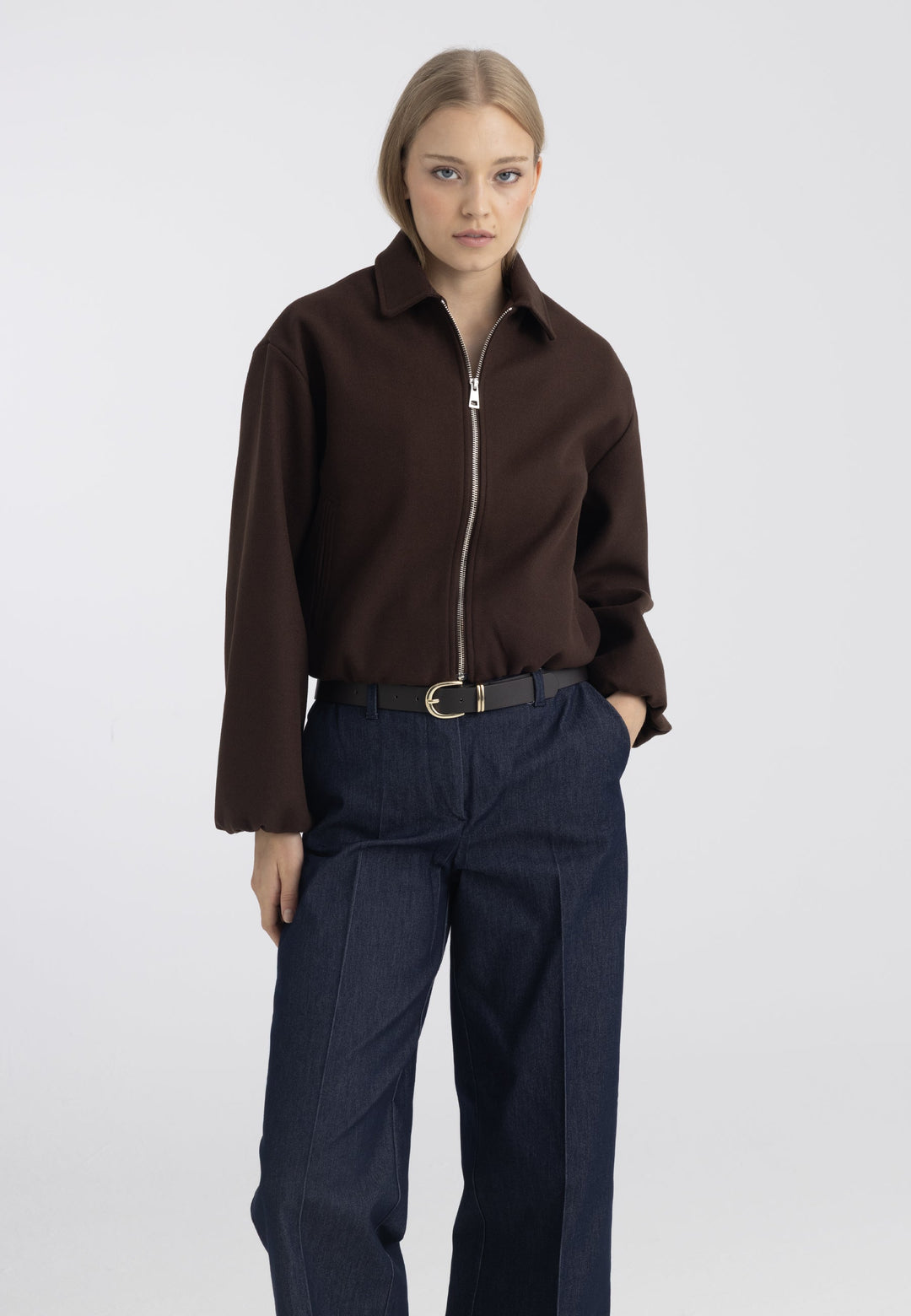 Felix Hardy Veste bomber zippée femme - Marron
