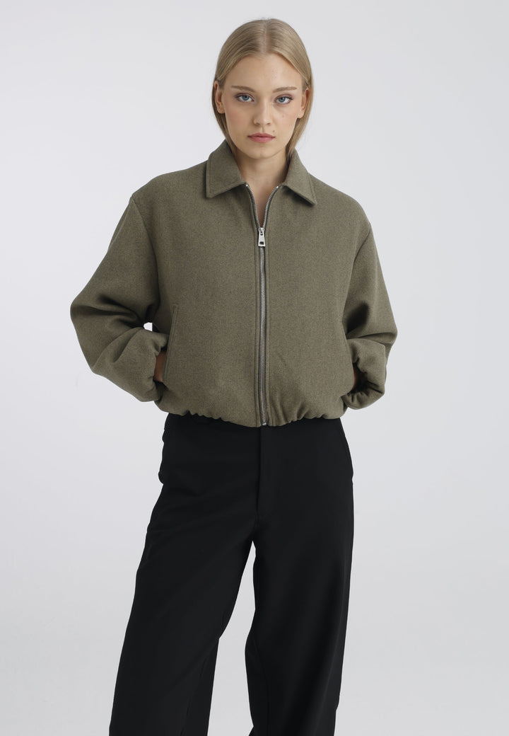 Felix Hardy Veste bomber zippée femme - Kaki
