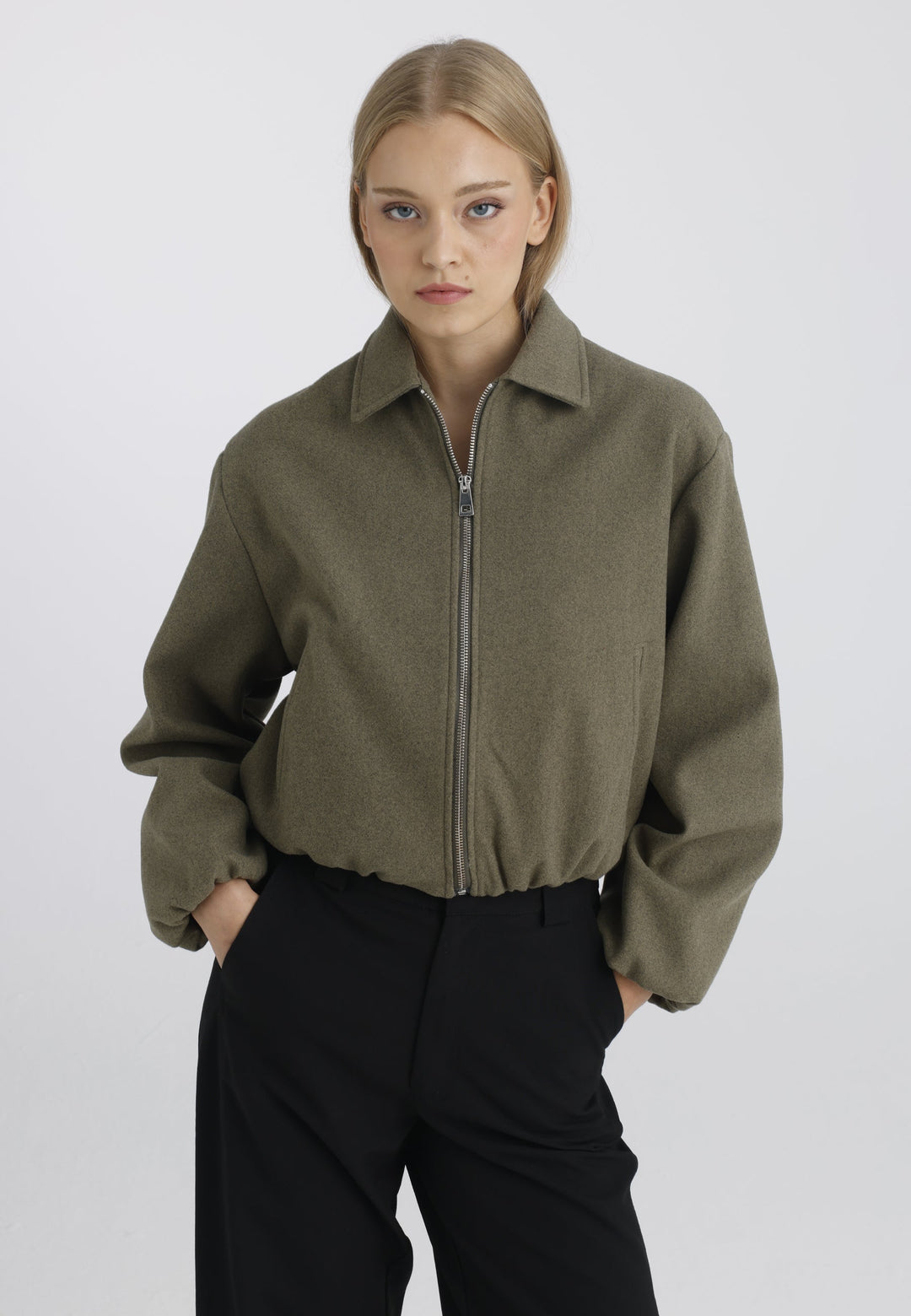 Felix Hardy Veste bomber zippée femme - Kaki