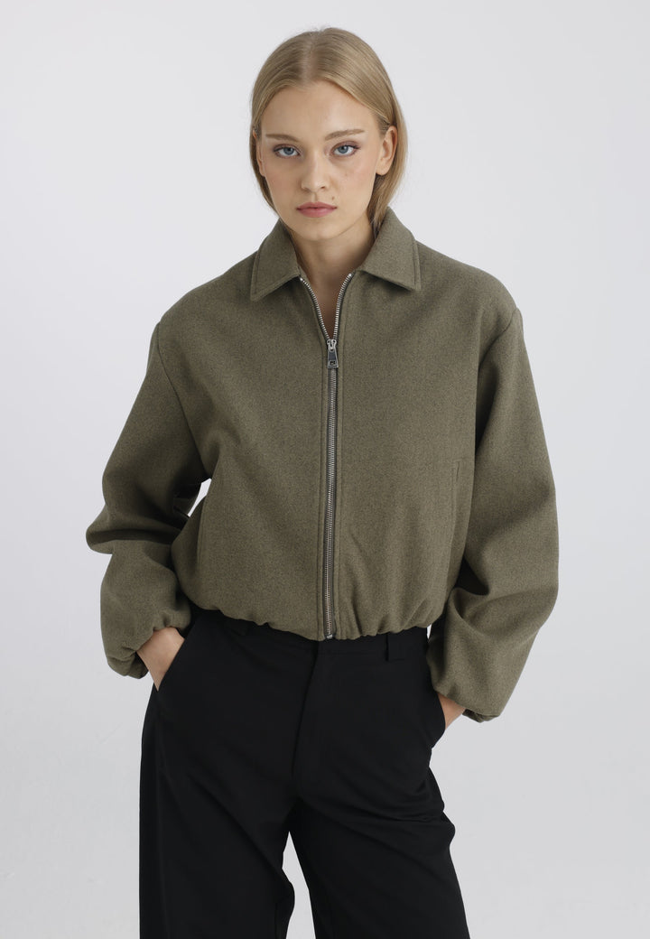 Felix Hardy Veste bomber zippée femme - Kaki