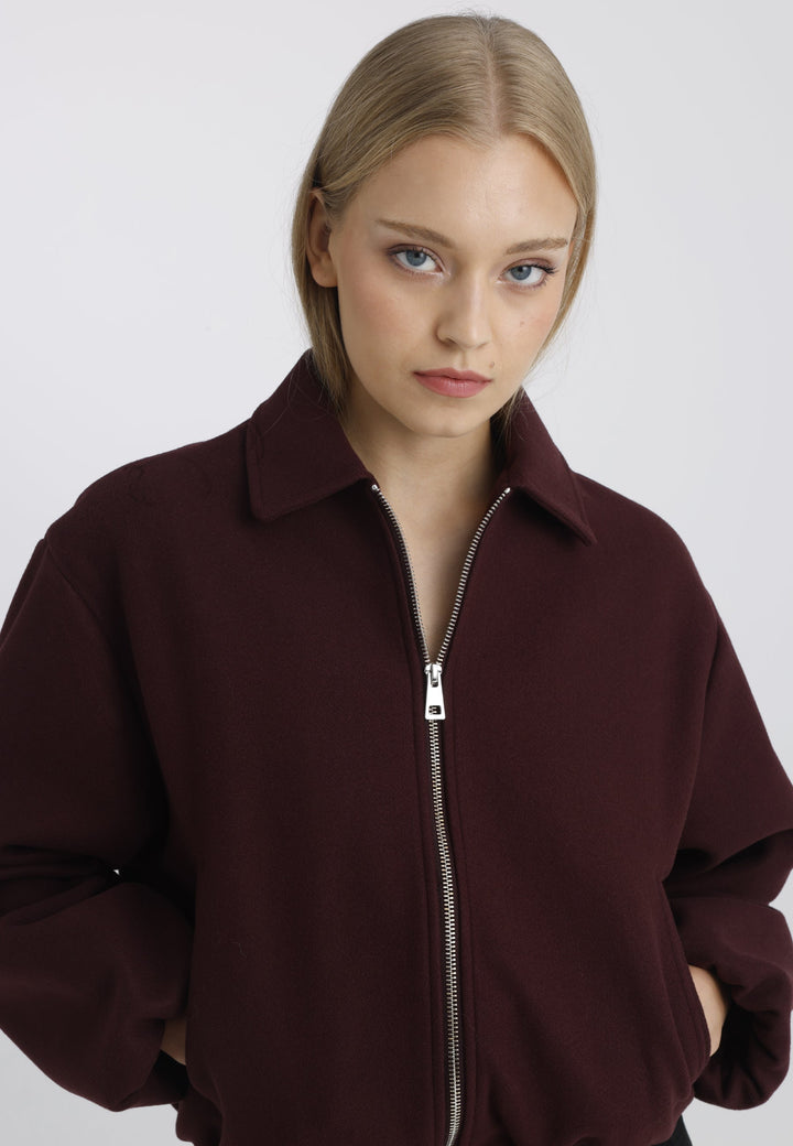Felix Hardy Veste bomber zippée femme - Bordeaux