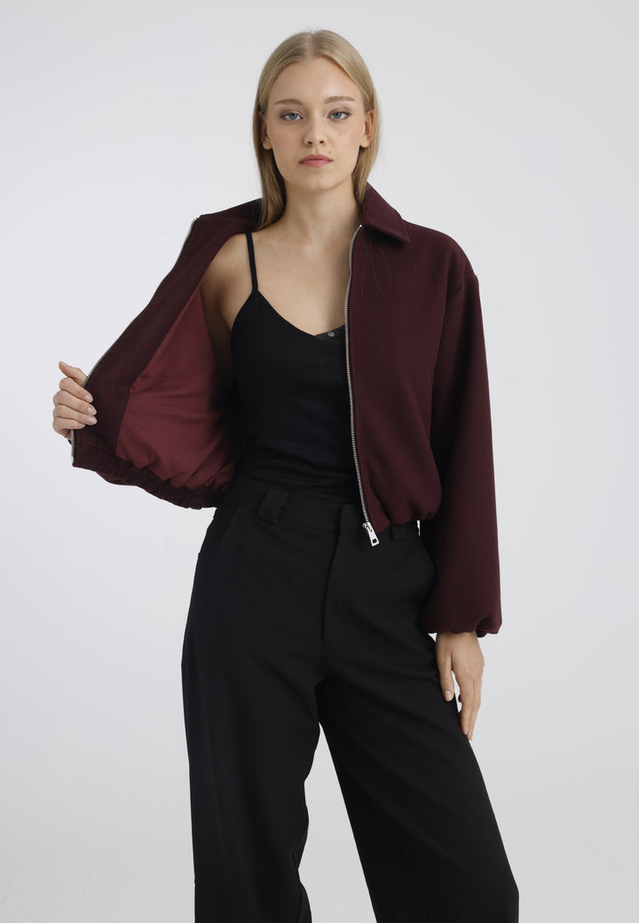 Felix Hardy Veste bomber zippée femme - Bordeaux