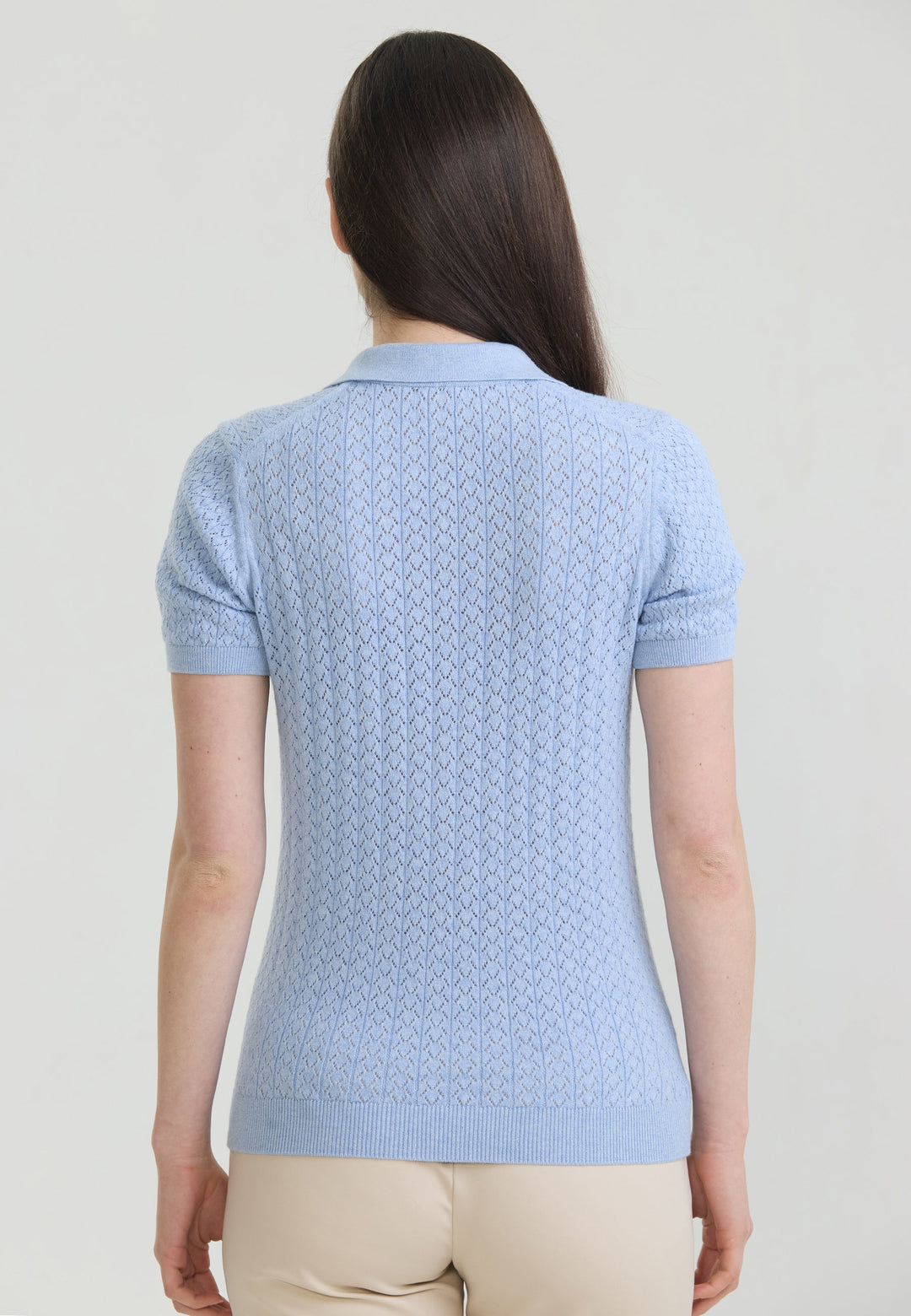 Felix Hardy T-shirt polo à boutons respirant perforé pour femme - Bleu
