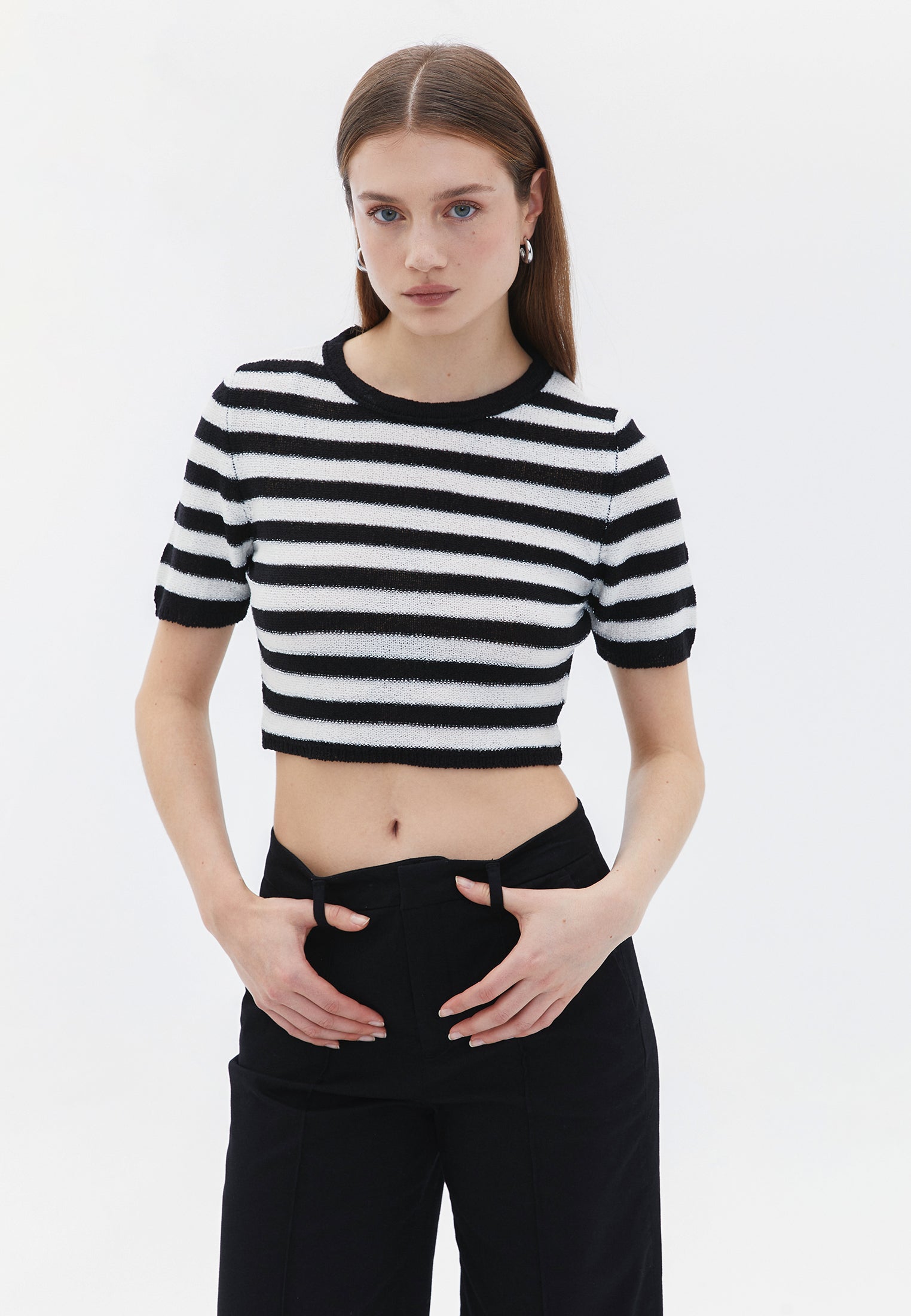 oxxo t-shirt femme noir/blanc