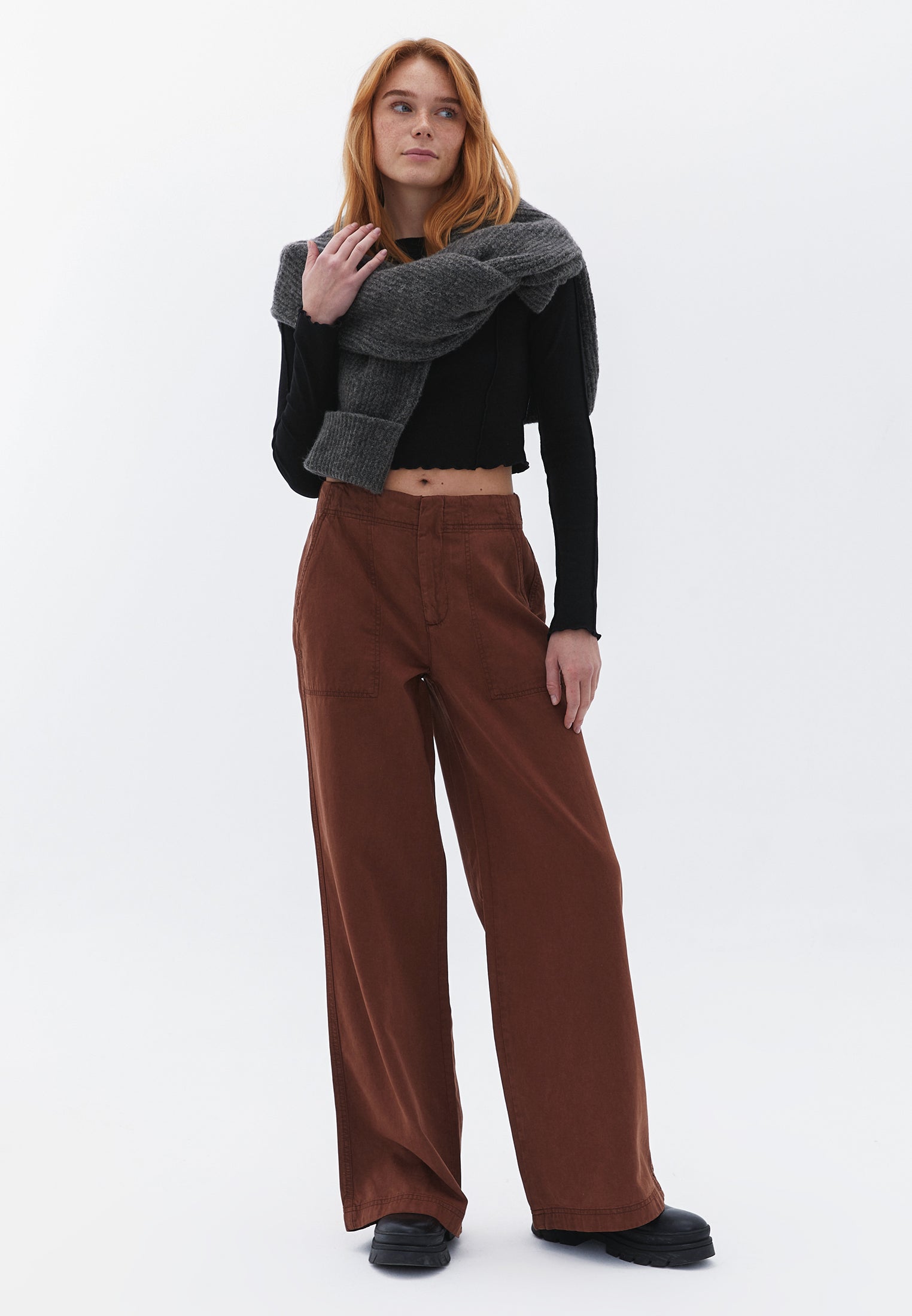 oxxo pantalon femme - marron
