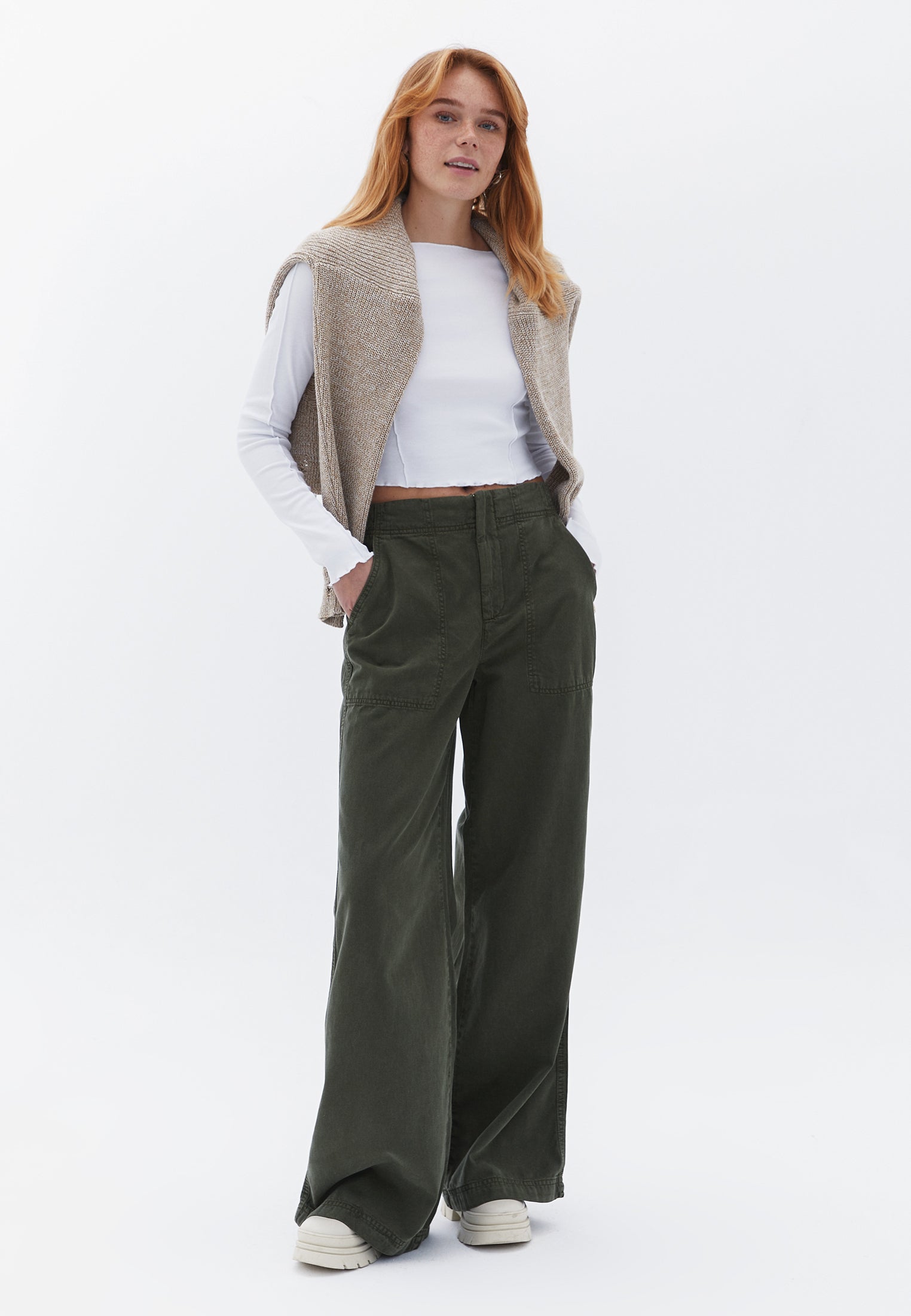 oxxo pantalon femme - vert