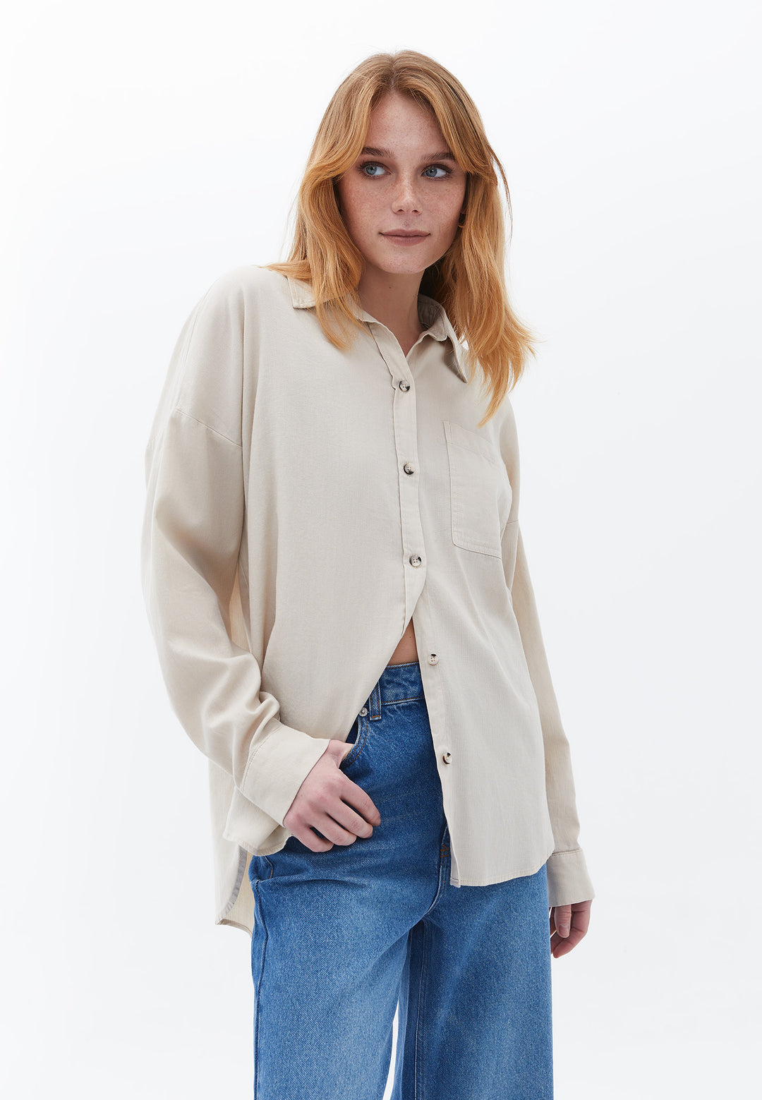 OXXO  Chemise Femme Oversize - Beige