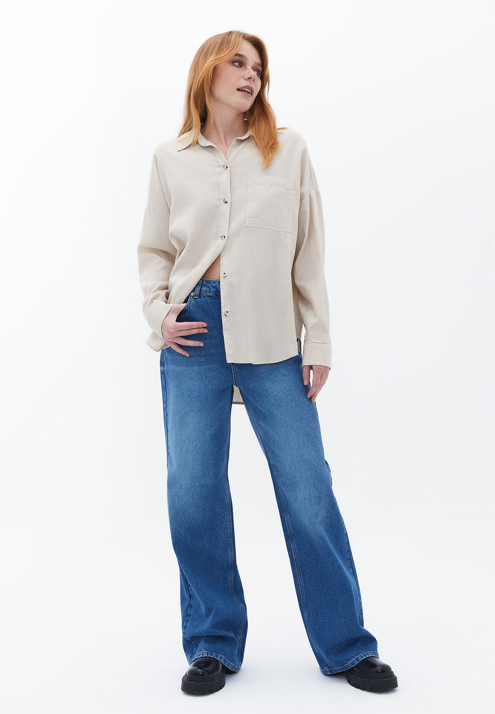 OXXO  Chemise Femme Oversize - Beige