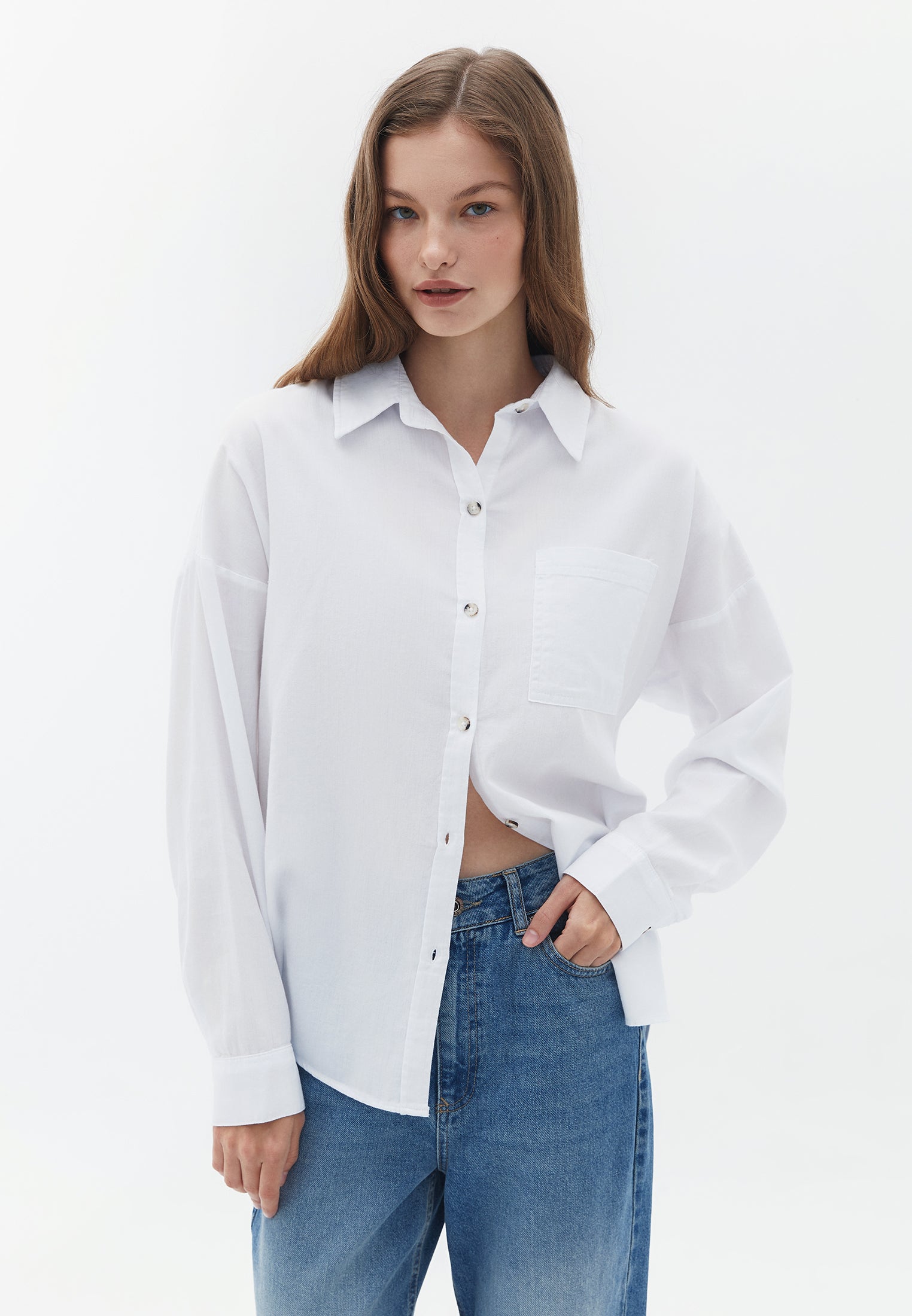 oxxo  chemise femme oversize - blanc