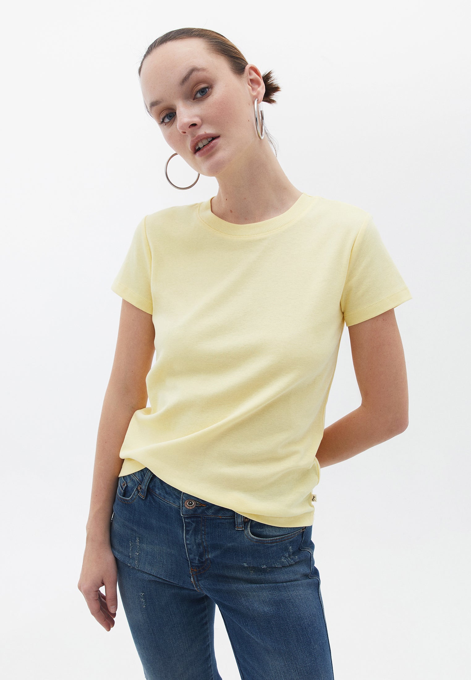 oxxo t-shirt basique femme - jaune