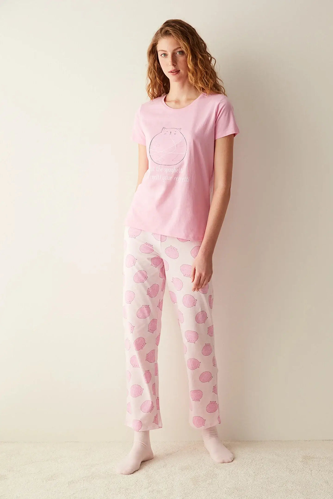 PENTI Happy Cat Pajamas Set – Turquoise Online