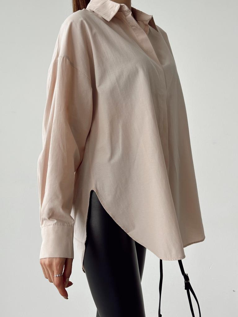 quzu chemise surdimensionnée - couleur de la pierre