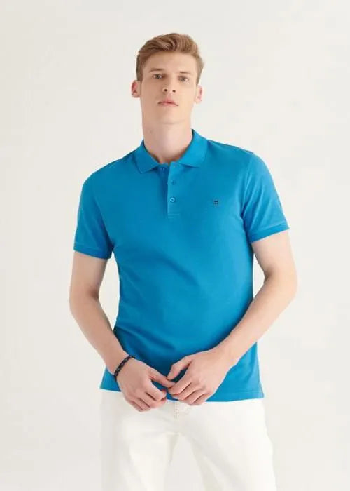 avva t-shirt bleu foncé homme