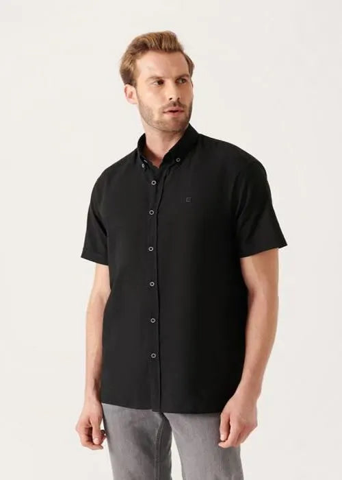 avva chemise noire homme