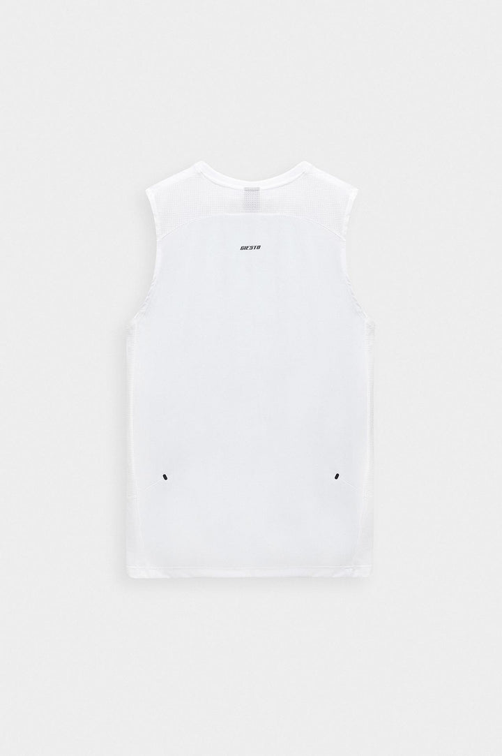 Giesto Débardeur d'Entraînement Technique Slim Fit Active Wear Blanc - Blanc