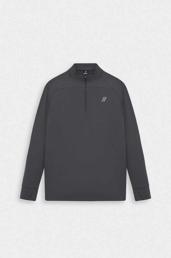 Giesto Haut Technique à Demi Fermeture Éclair Slim Fit Active Wear Anthracite - Anthracite