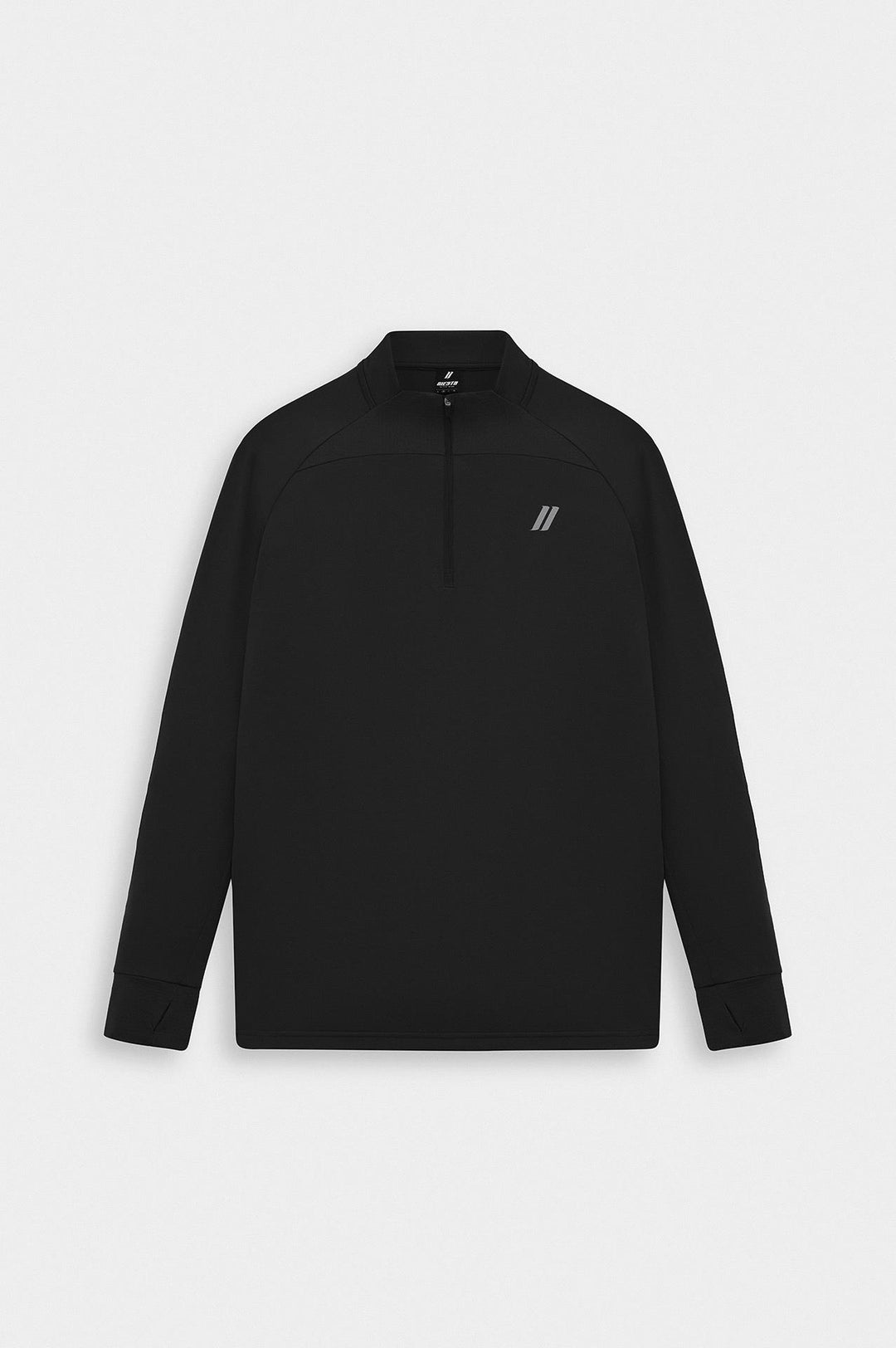 Giesto Active Wear Slim Fit Haut d'entraînement technique à demi-zip Noir - Noir