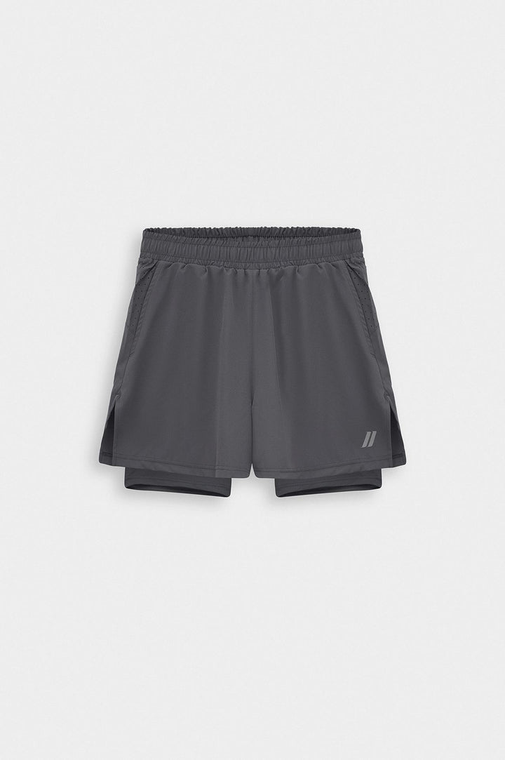 Giesto Short d'Entraînement Technique avec Leggings Active Wear Anthracite - Anthracite