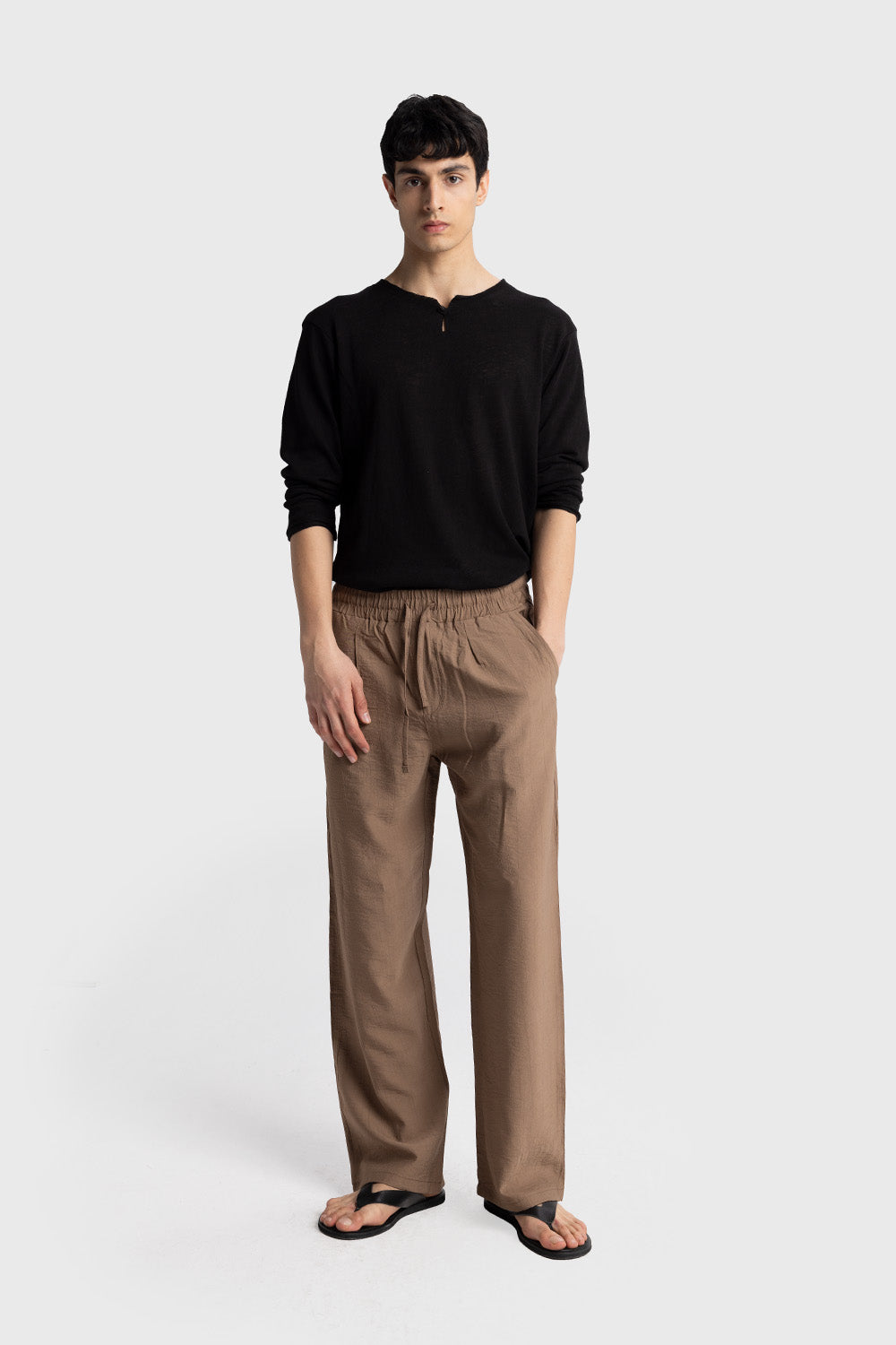 Giesto Pantalon Airy fluide - Noir
