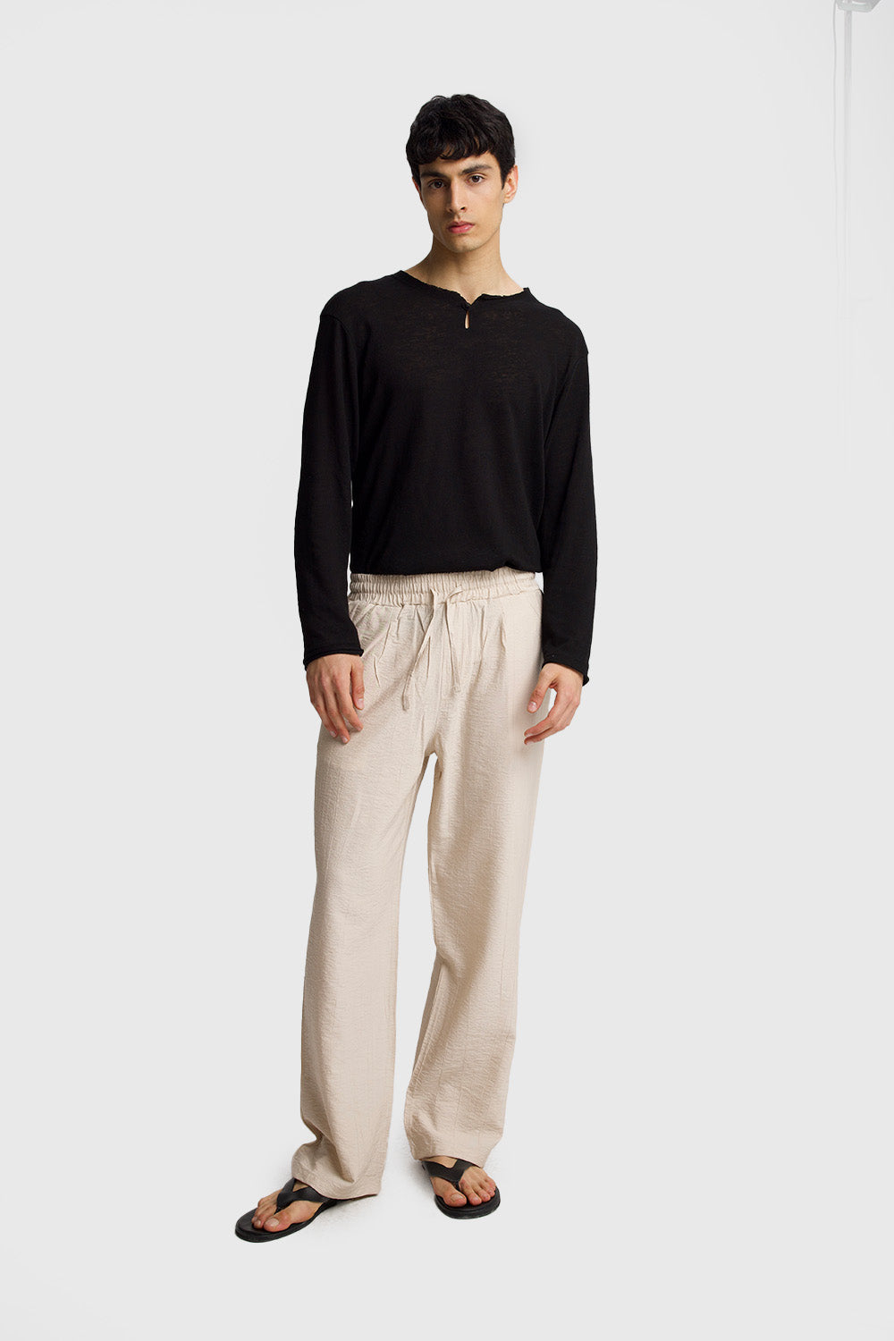 Giesto Pantalon Airy fluide - Noir