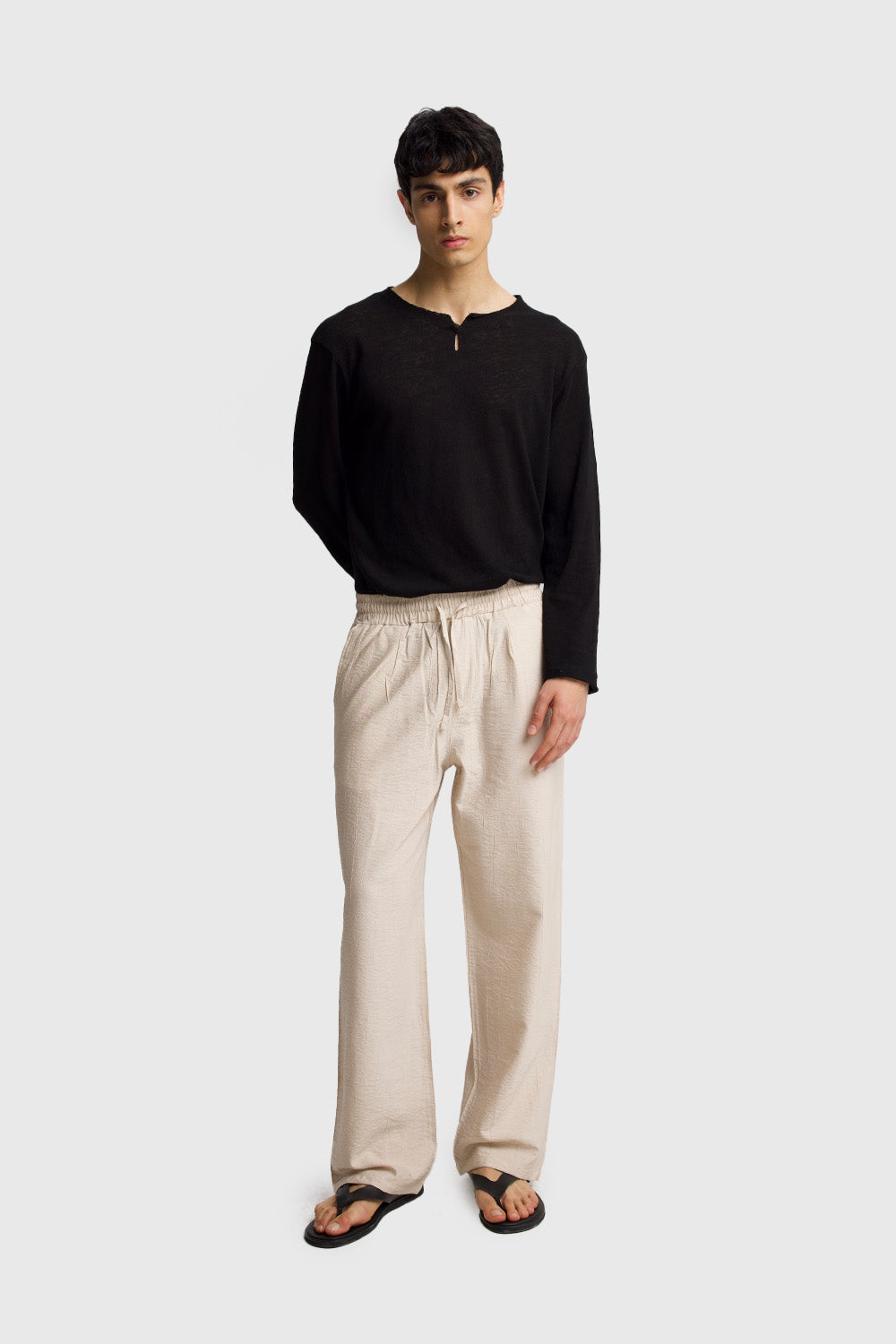 Giesto Pantalon Airy fluide - Noir
