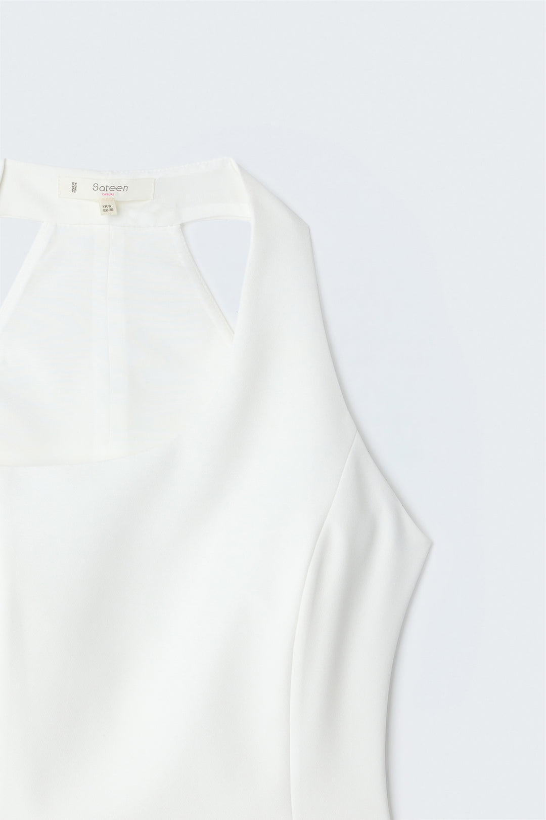 Sateen Blouse avec détails accessoires - Écru