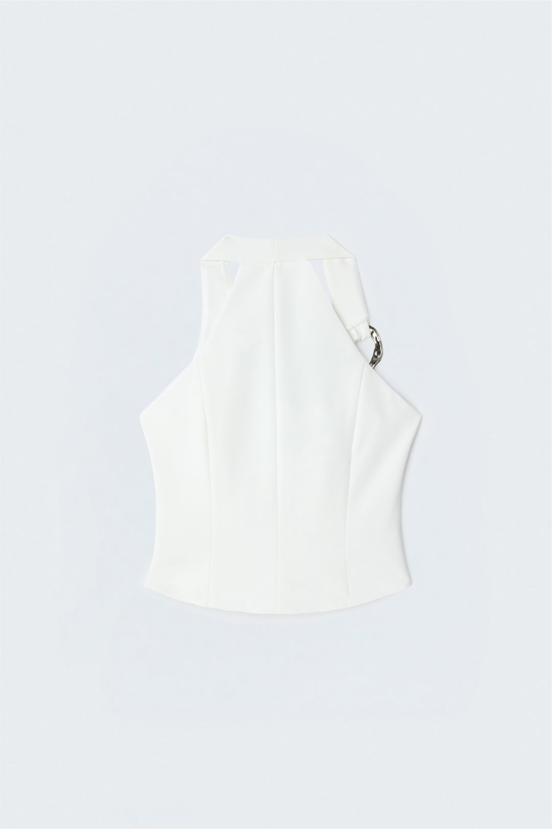Sateen Blouse avec détails accessoires - Écru