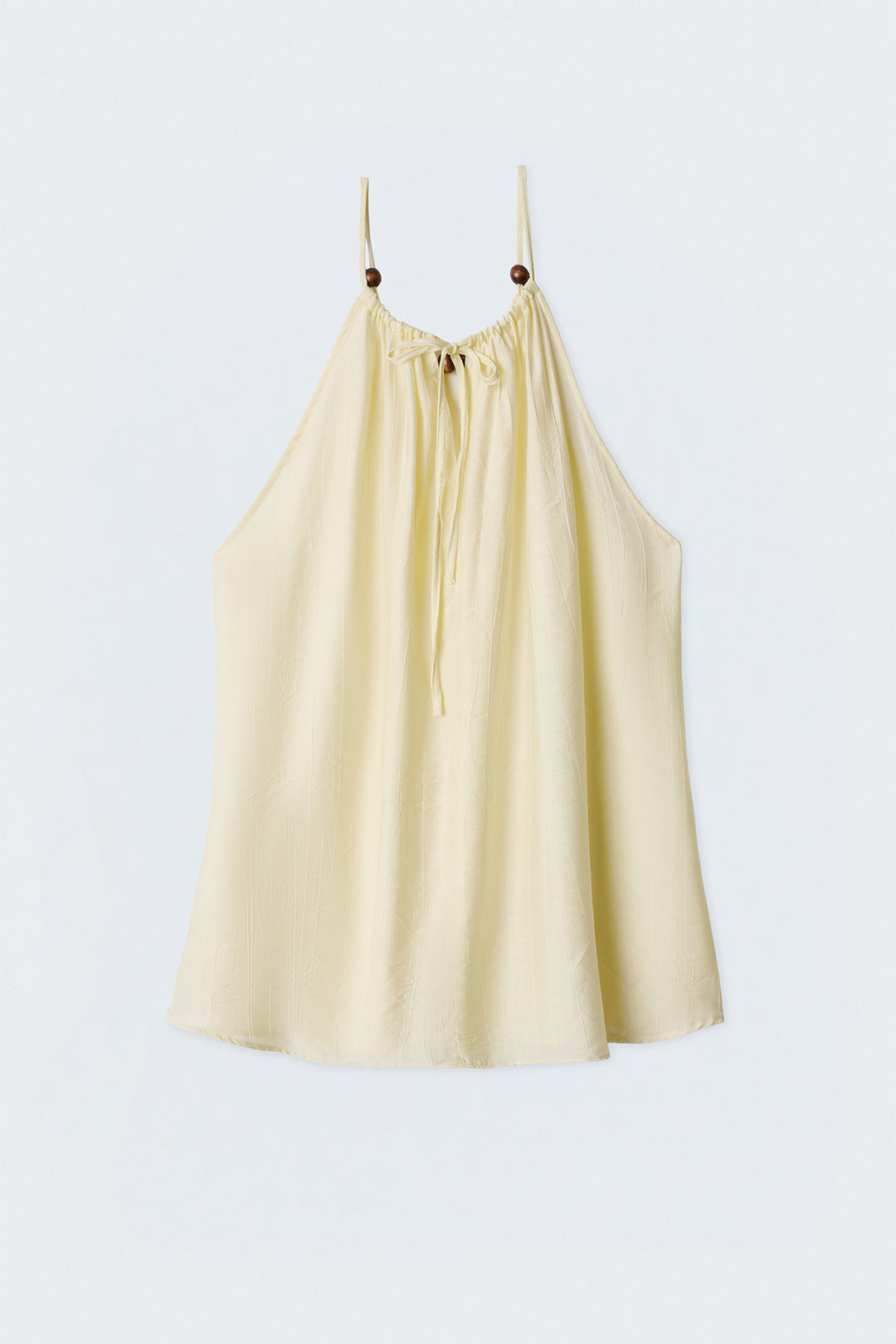 Sateen Blouse avec Détails d'Accessoires - Jaune