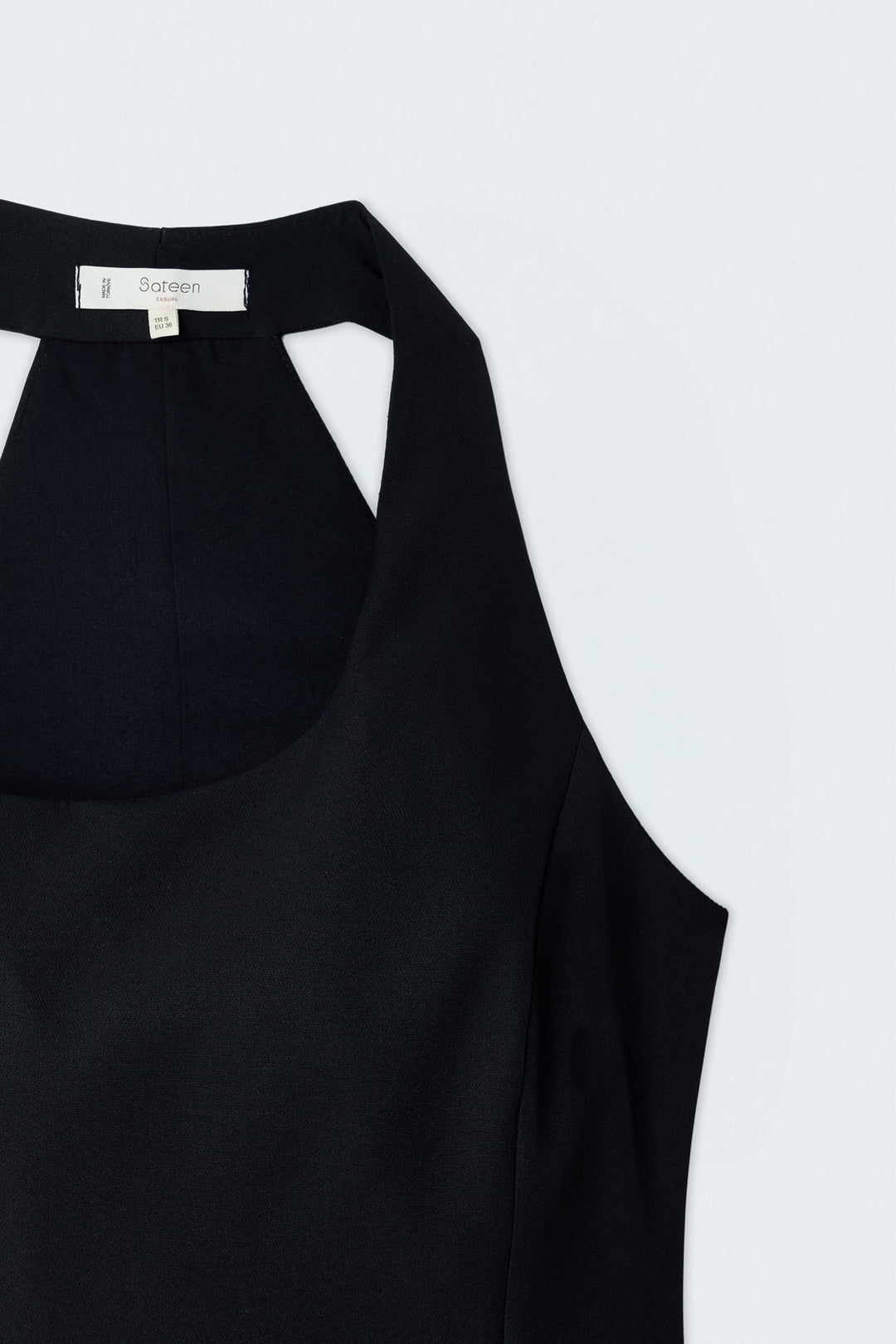 Sateen Blouse avec Détails Accessoires - Noir