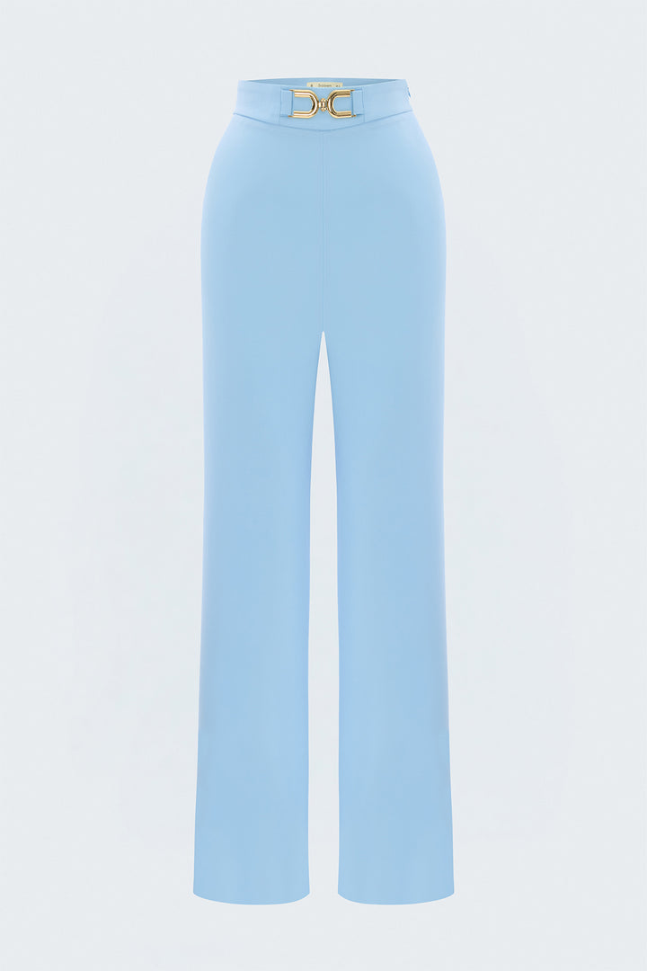 Sateen Pantalon avec détails d'accessoires - bebe Bleu