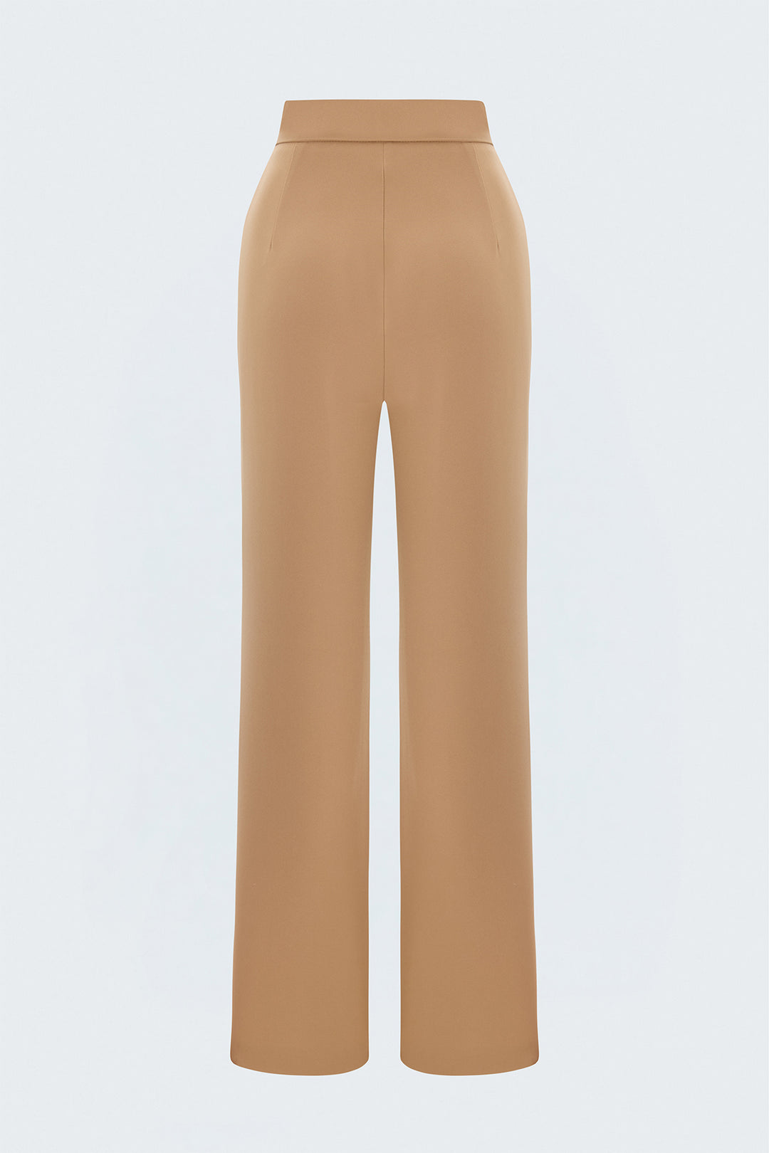 Sateen Pantalon avec détails accessoires - Foncé Beige