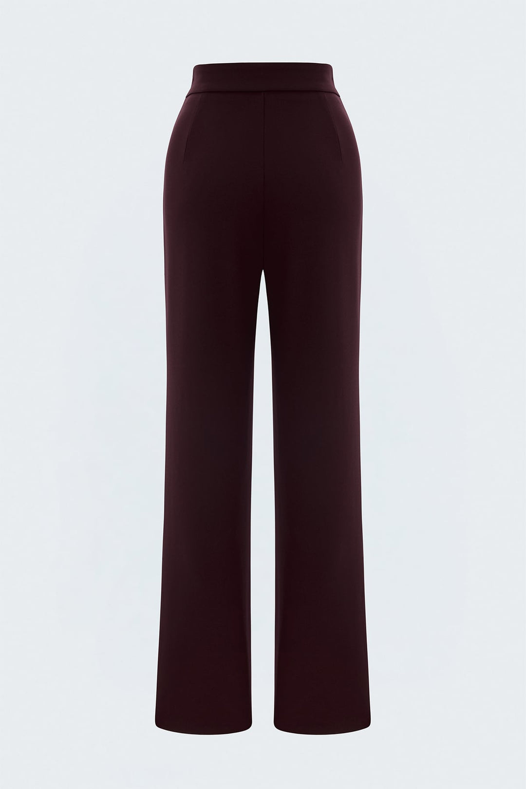 Sateen Pantalon avec détails d'accessoires - Prune