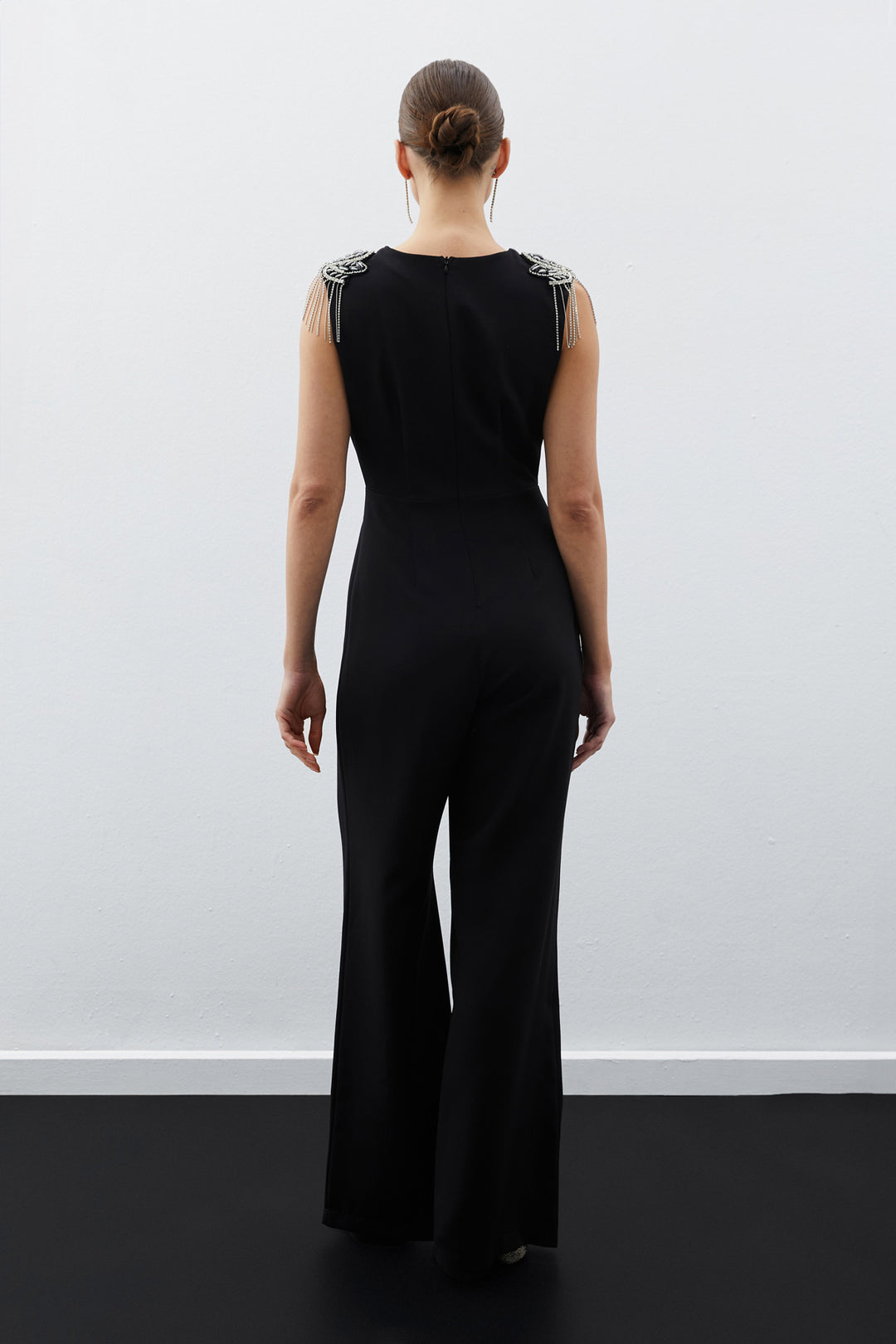 Sateen Combinaison avec détails accessoires - Noir