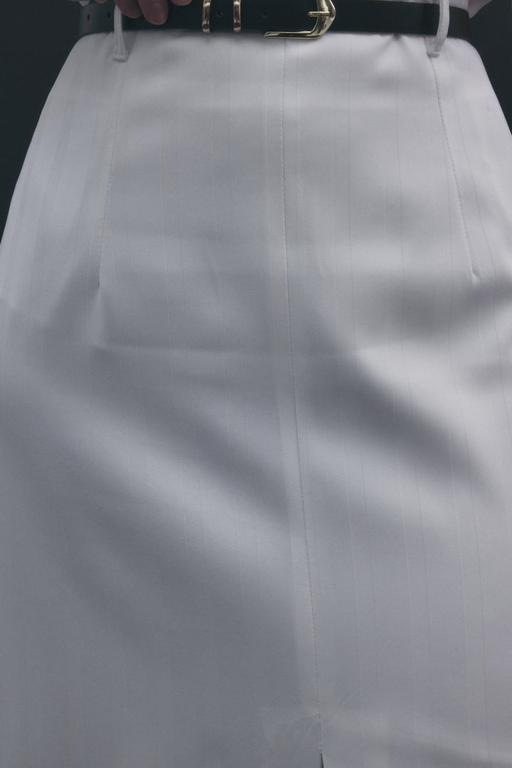Sateen Jupe Anna à Fente - Écru