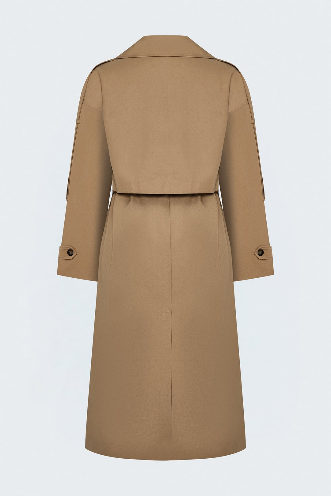 Sateen Trench détaillé avec épaulettes - Camel